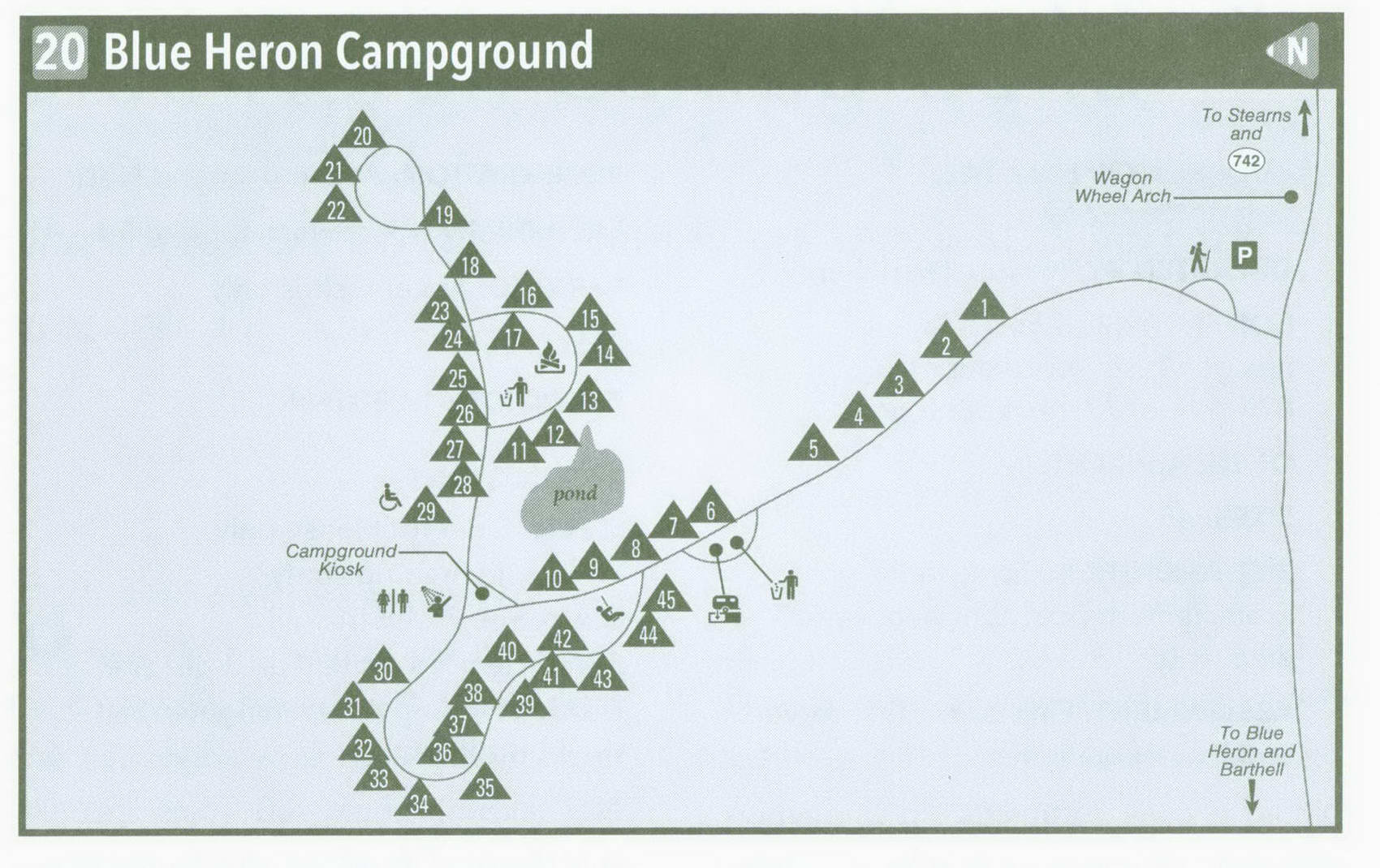 Plan of Blue Heron Campground
