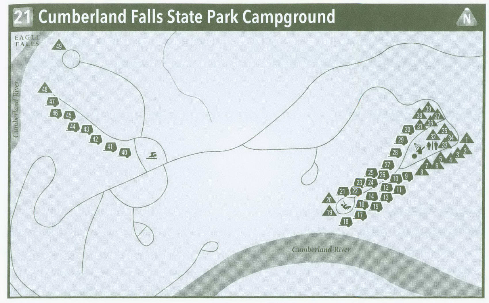 Plan of Cumberland Falls State Park Campground