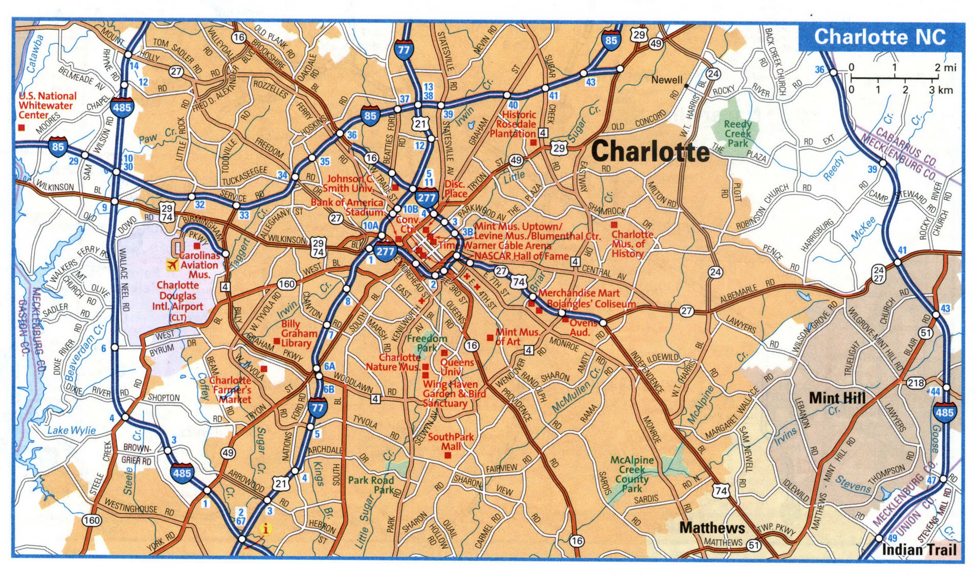 Charlotte city interstate highway map