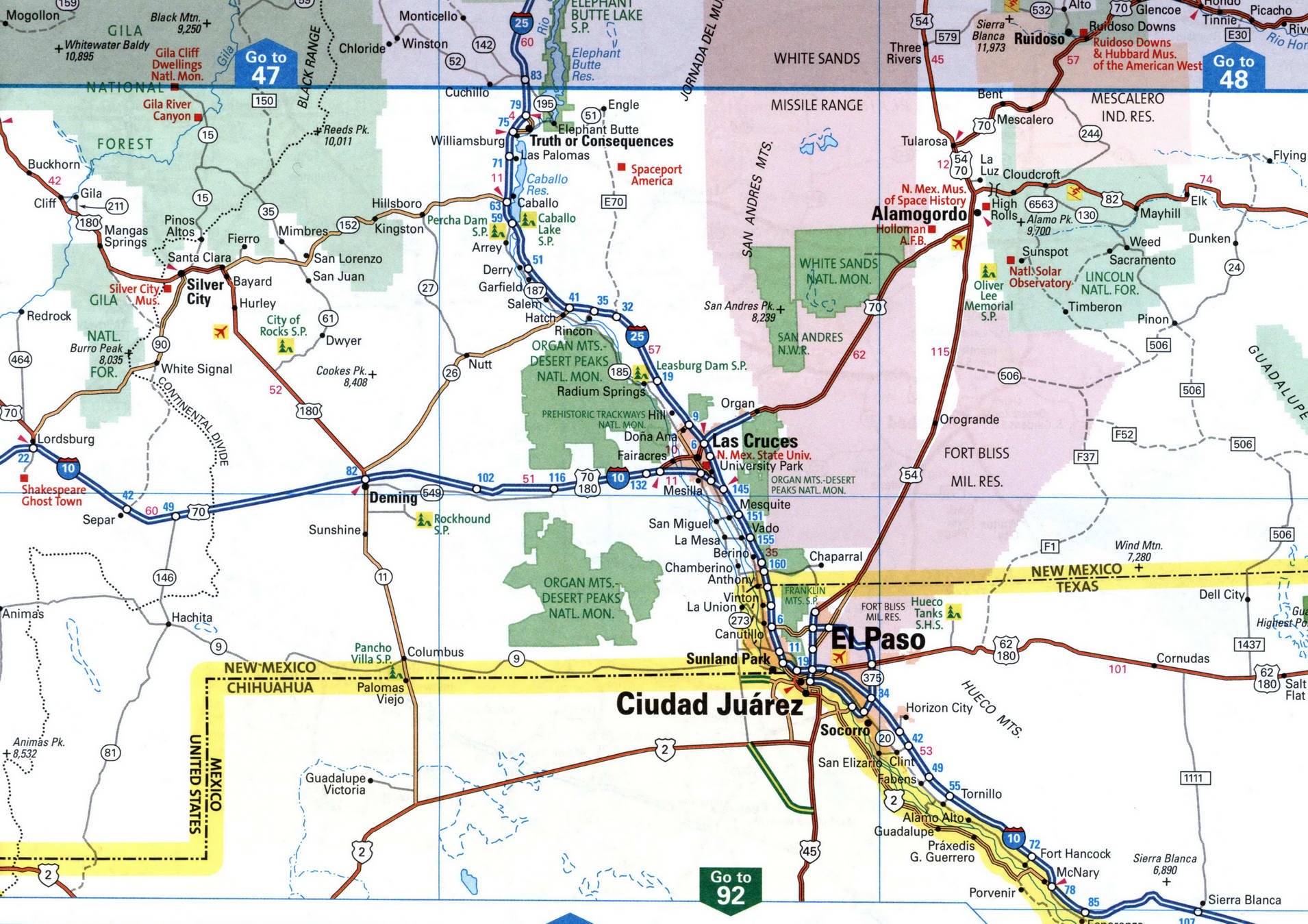 I-10 route map