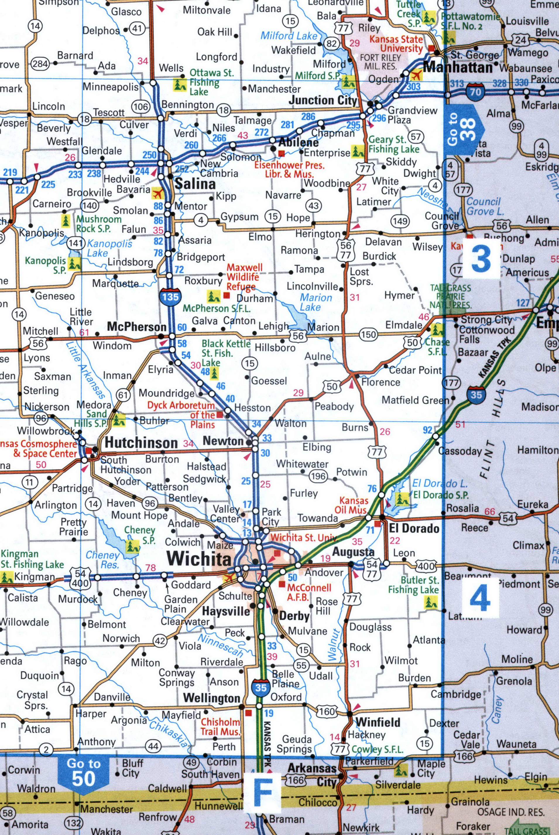 Map of I-35 interstate highway Texas, Oklahoma, Kansas, Missouri, Iowa ...