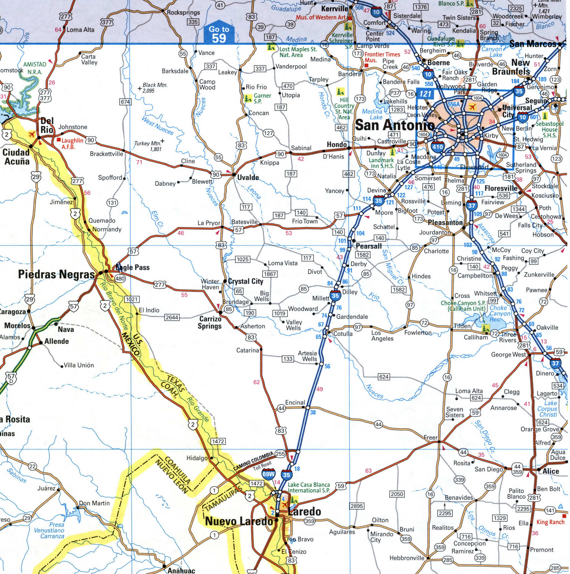 Map of I-35 interstate highway Texas, Oklahoma, Kansas, Missouri, Iowa ...