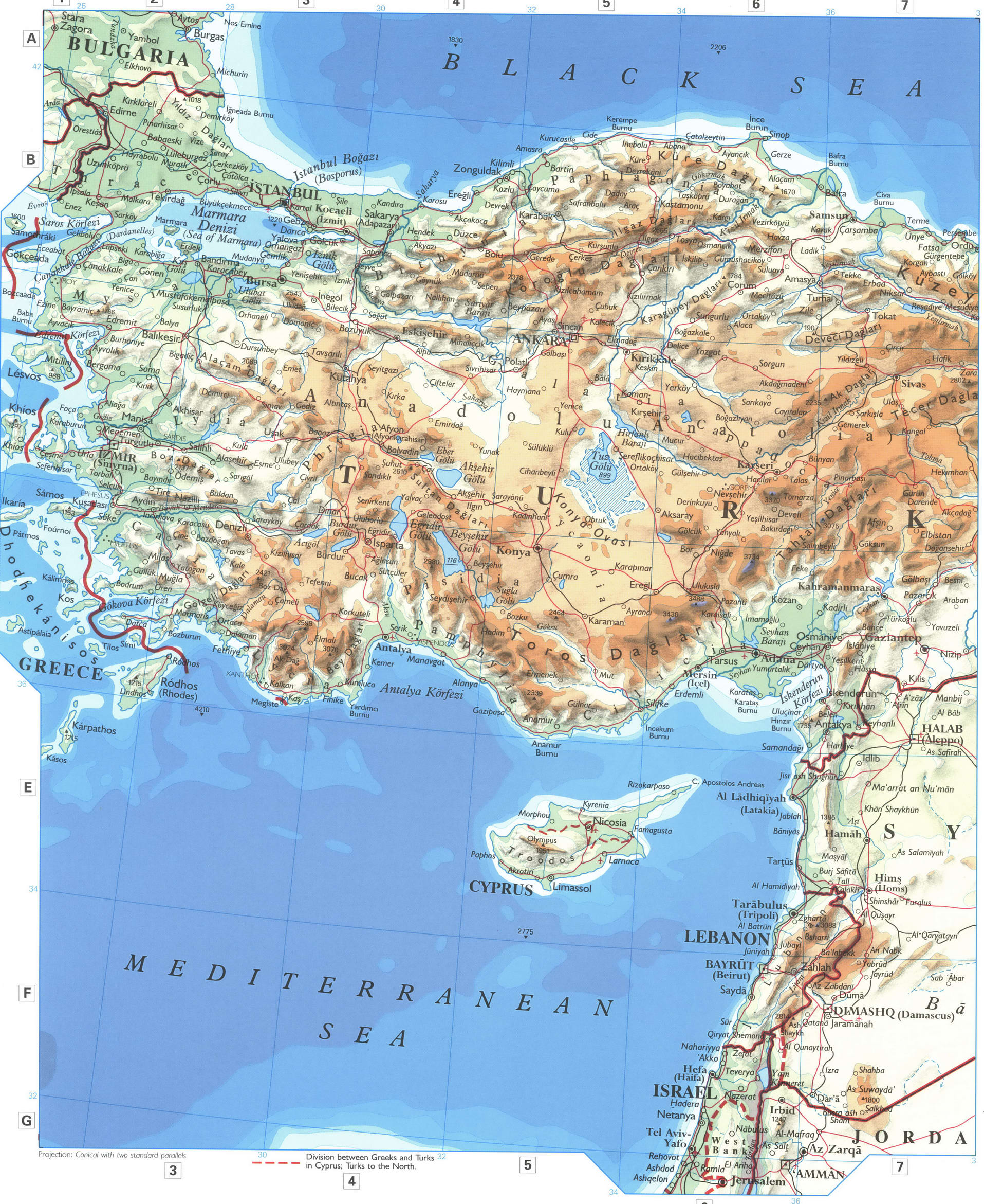 Turkey and Syria map