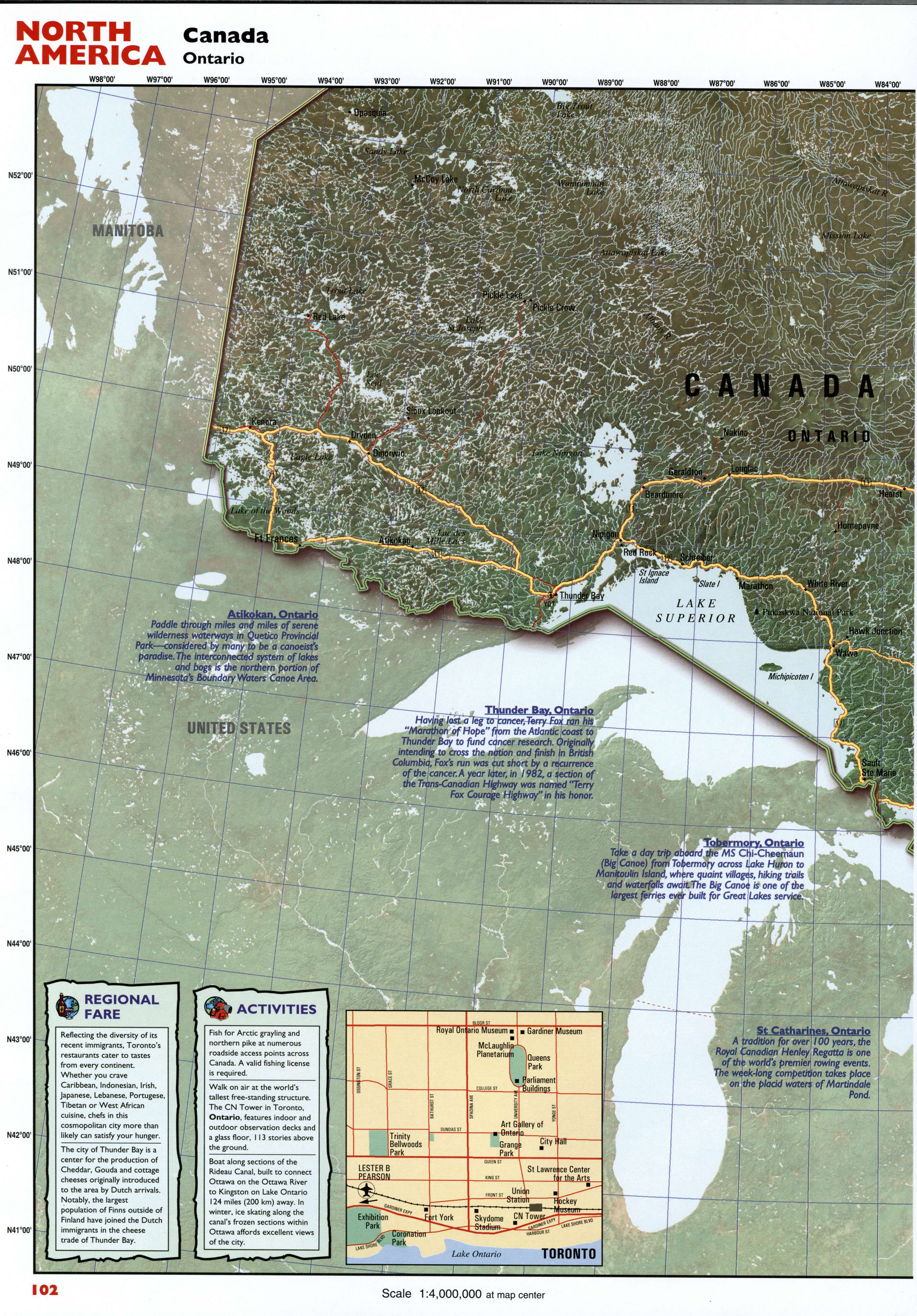 Ontario tourist map