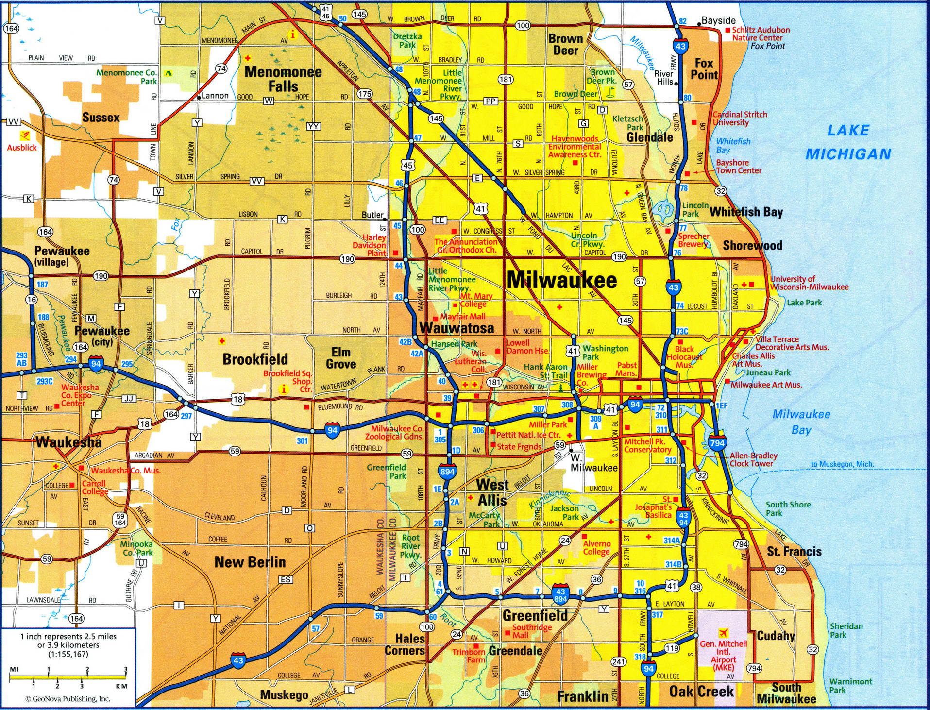 Map Of Milwaukee Wi Area 