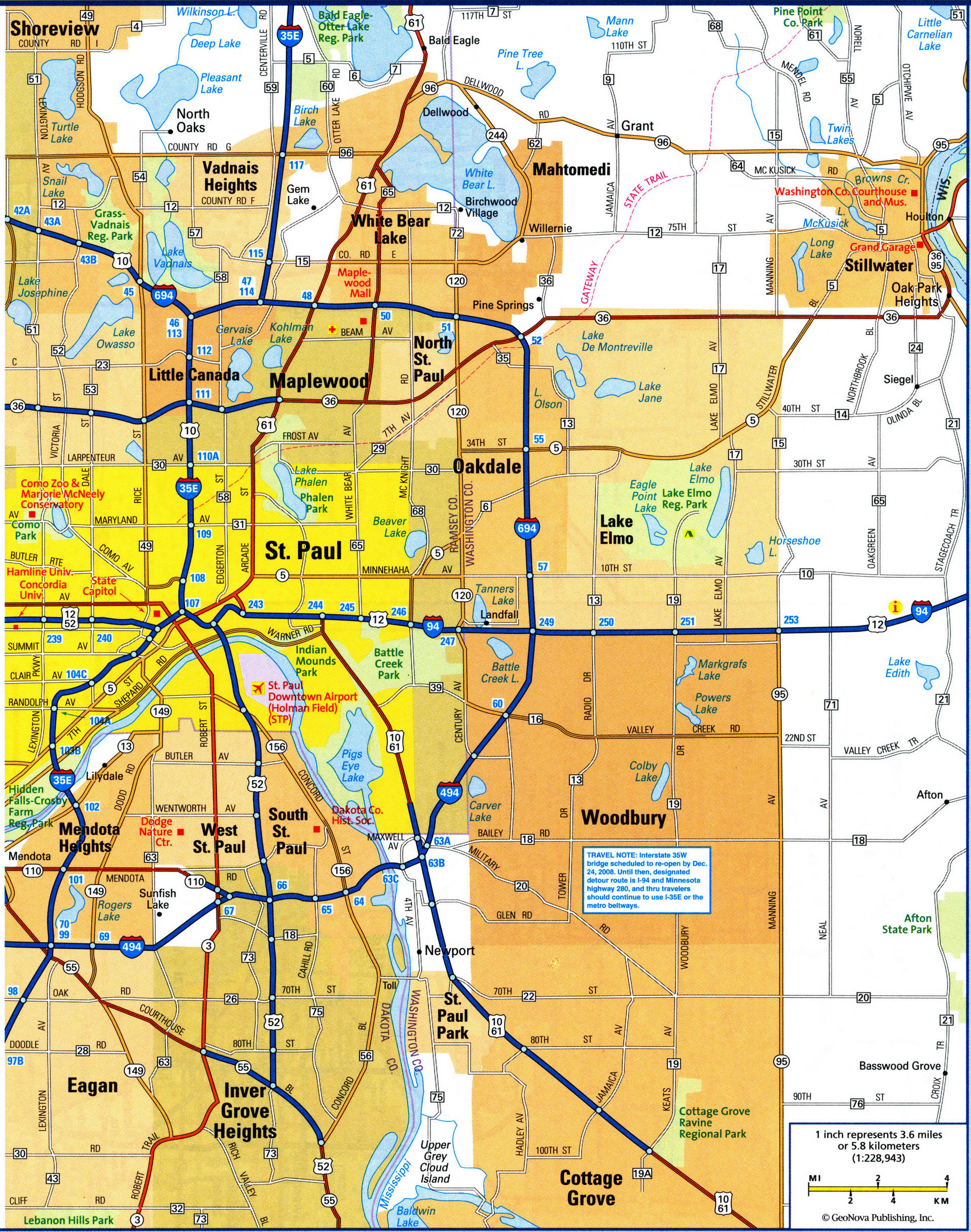 map of Minneapolis city St Paul city