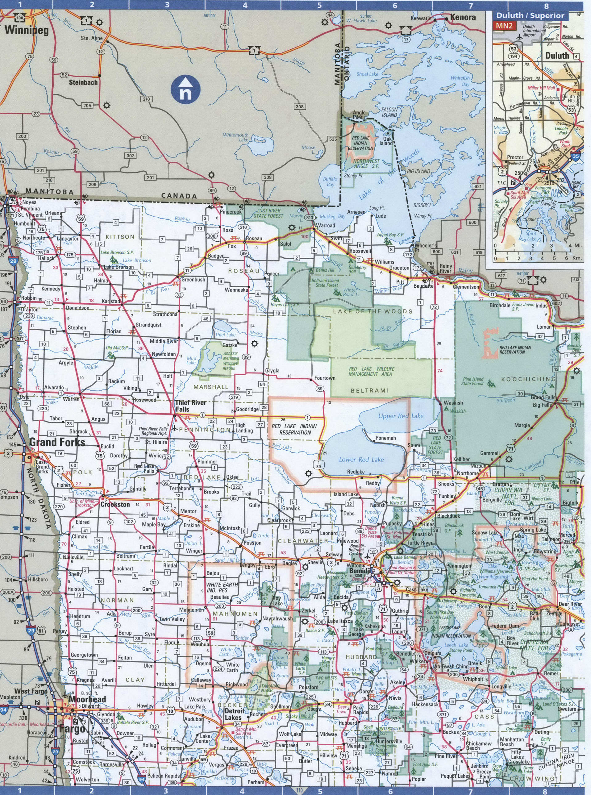 Minnesota north map