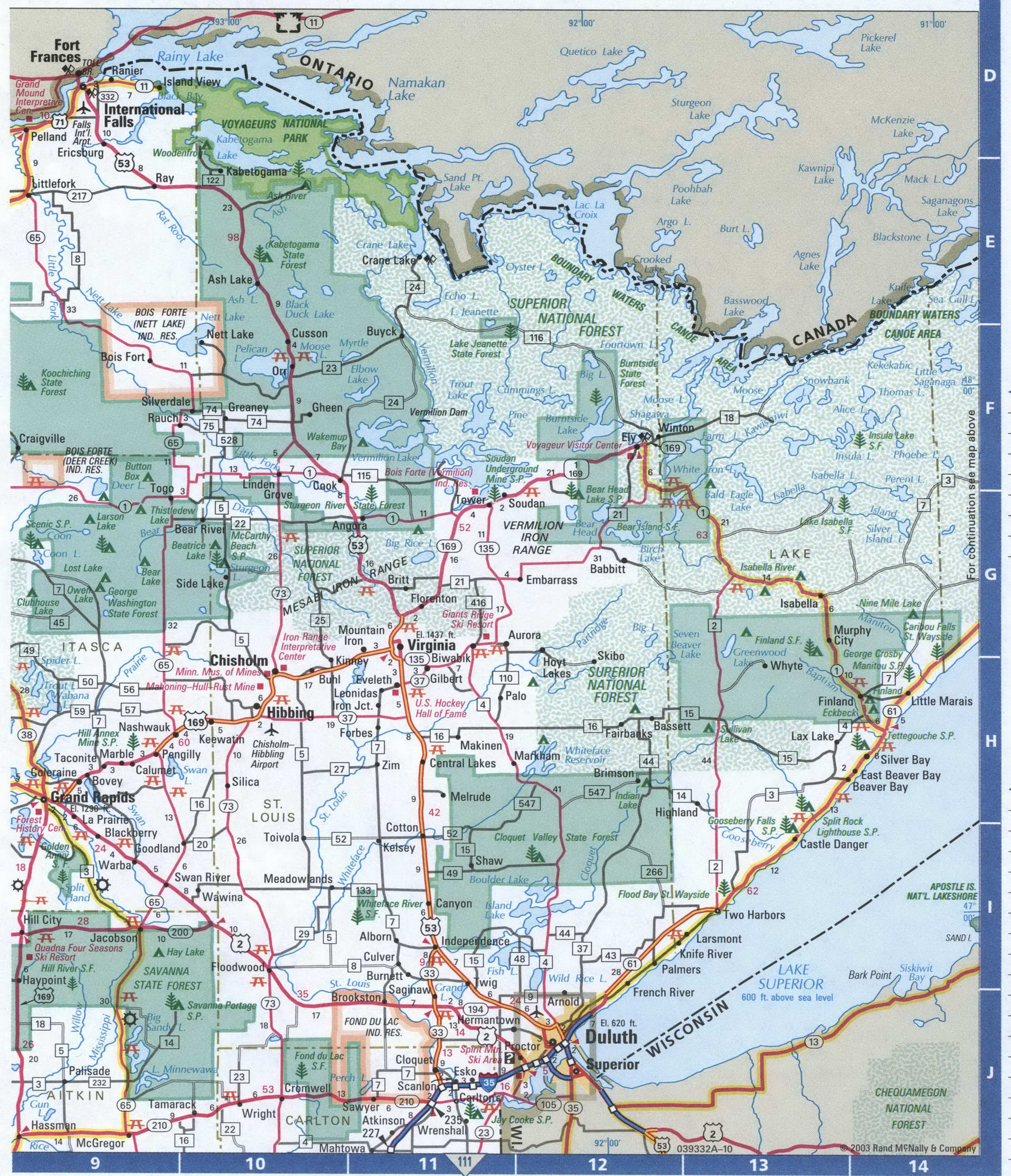 Northern Minnesota roads map.Map of North Minnesota cities and highways