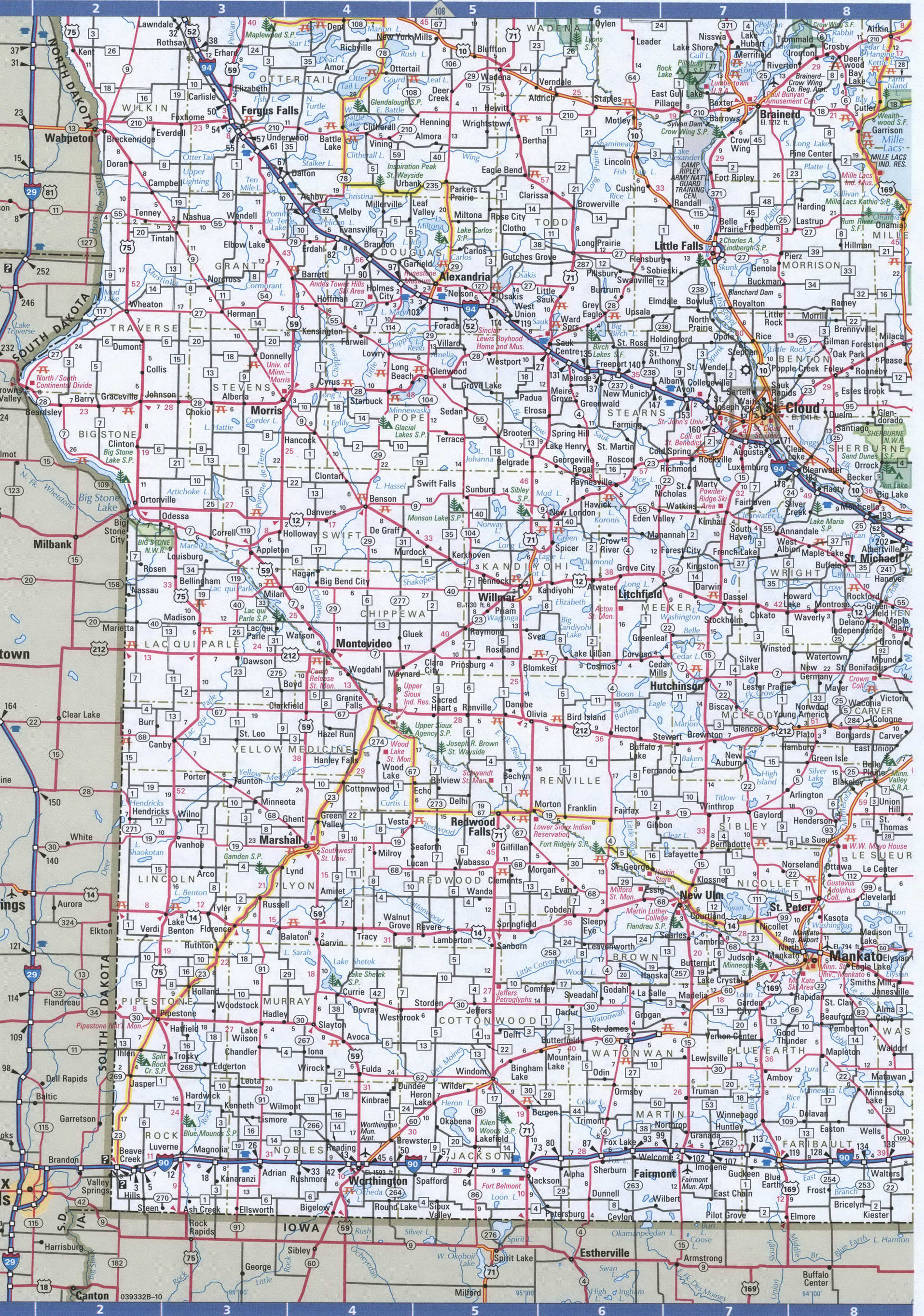 Minnesota south map