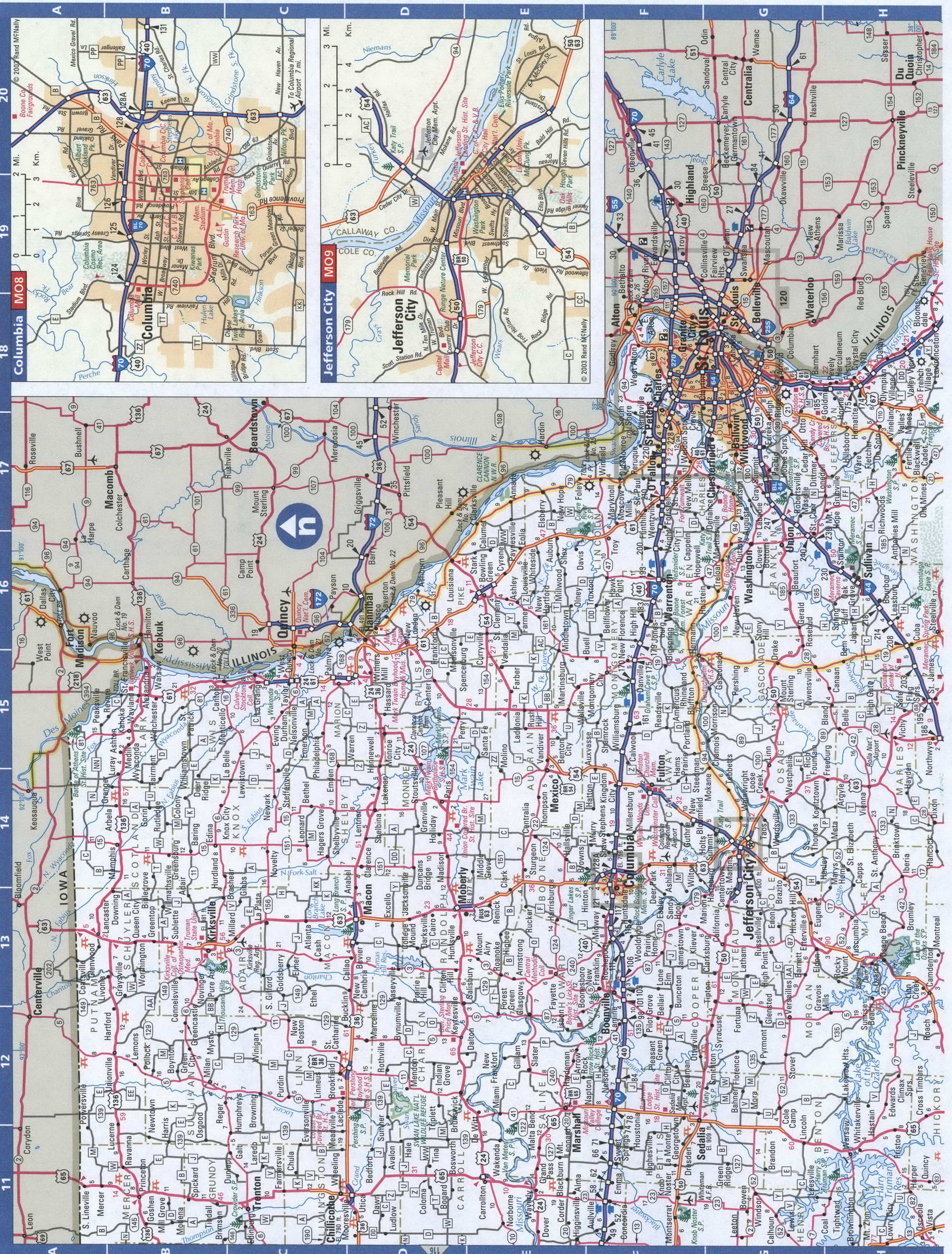 Missouri eastern map
