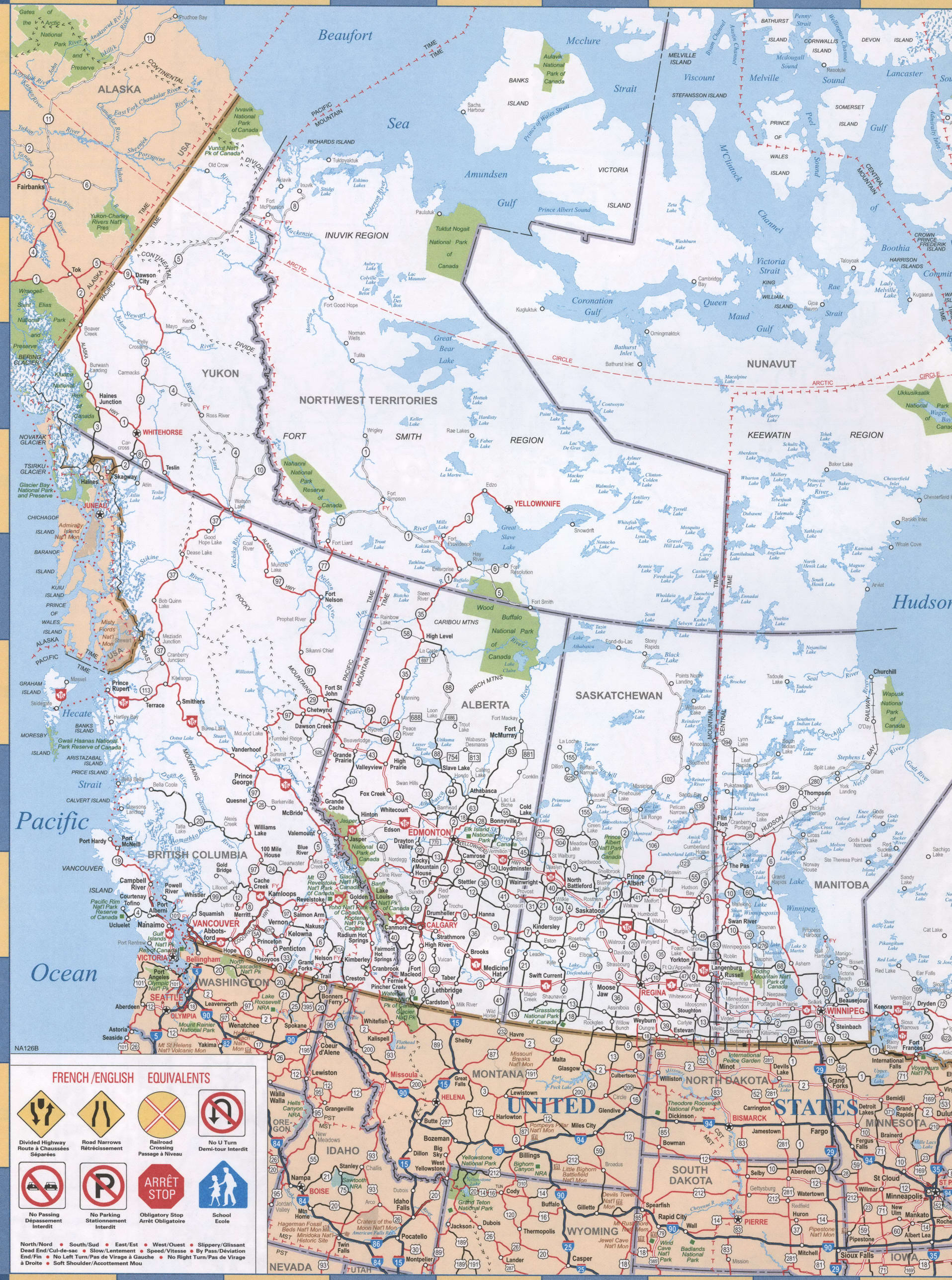 Canada Highways Map Highways Map Canada Large Scale Free Used   126can 