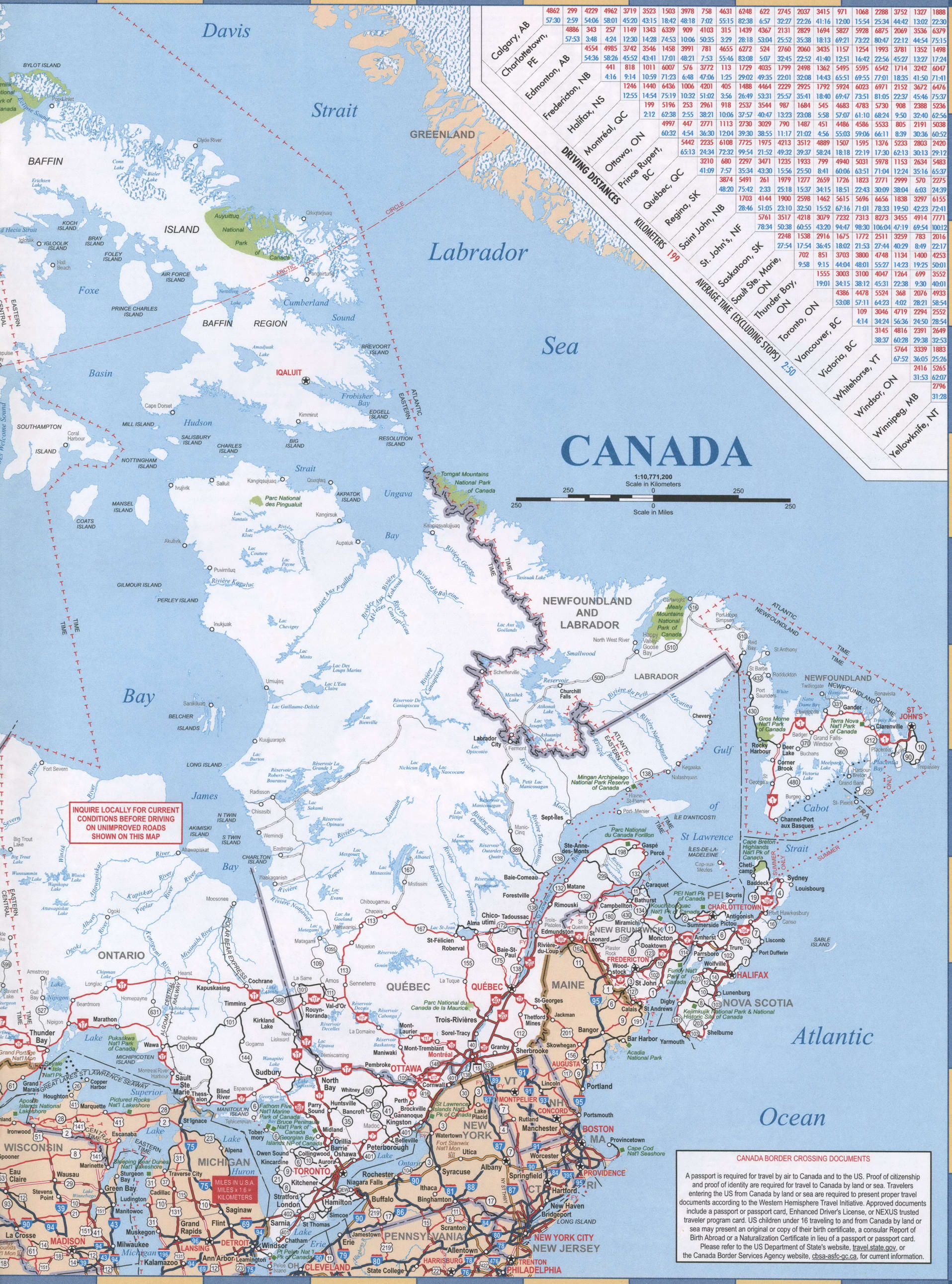 Canada highway map