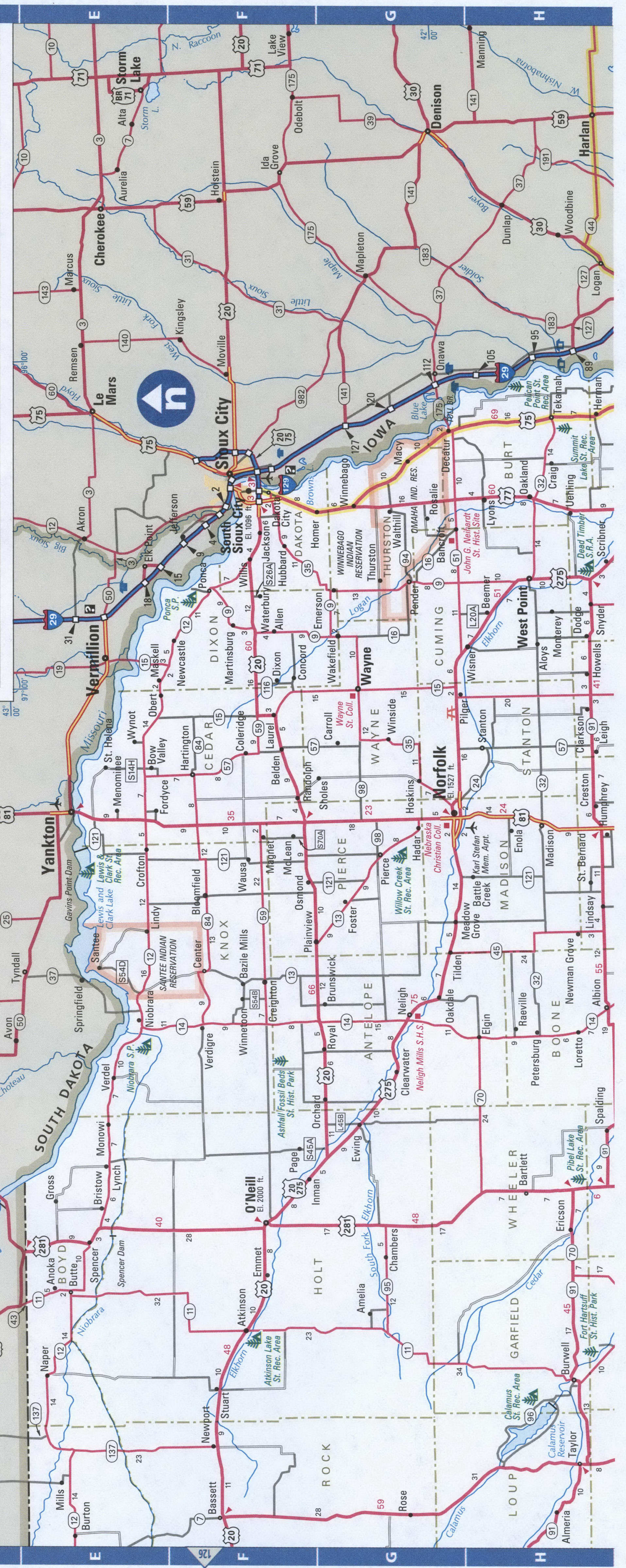 East Nebraska map