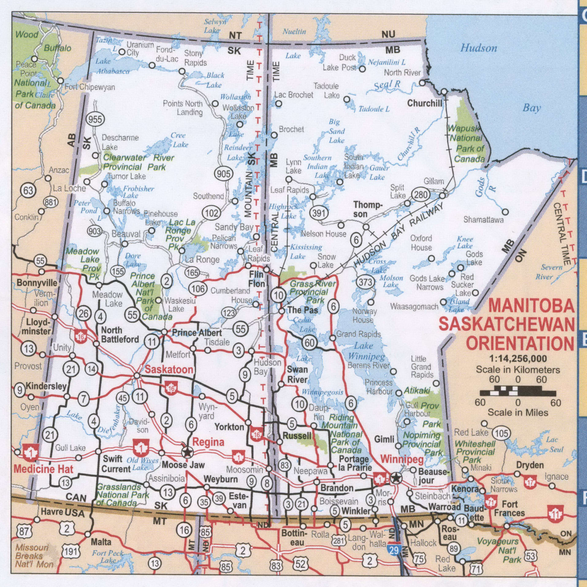 Manitoba Saskatchewan map