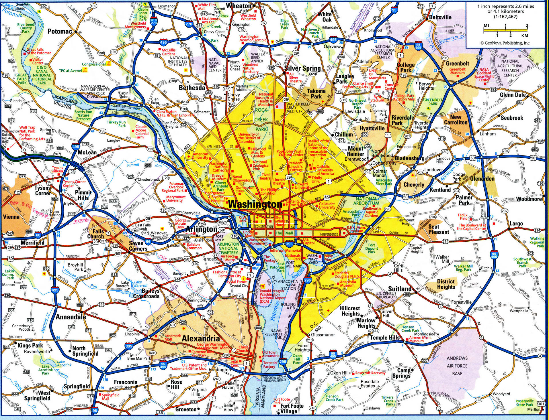 Map of Washington city DC