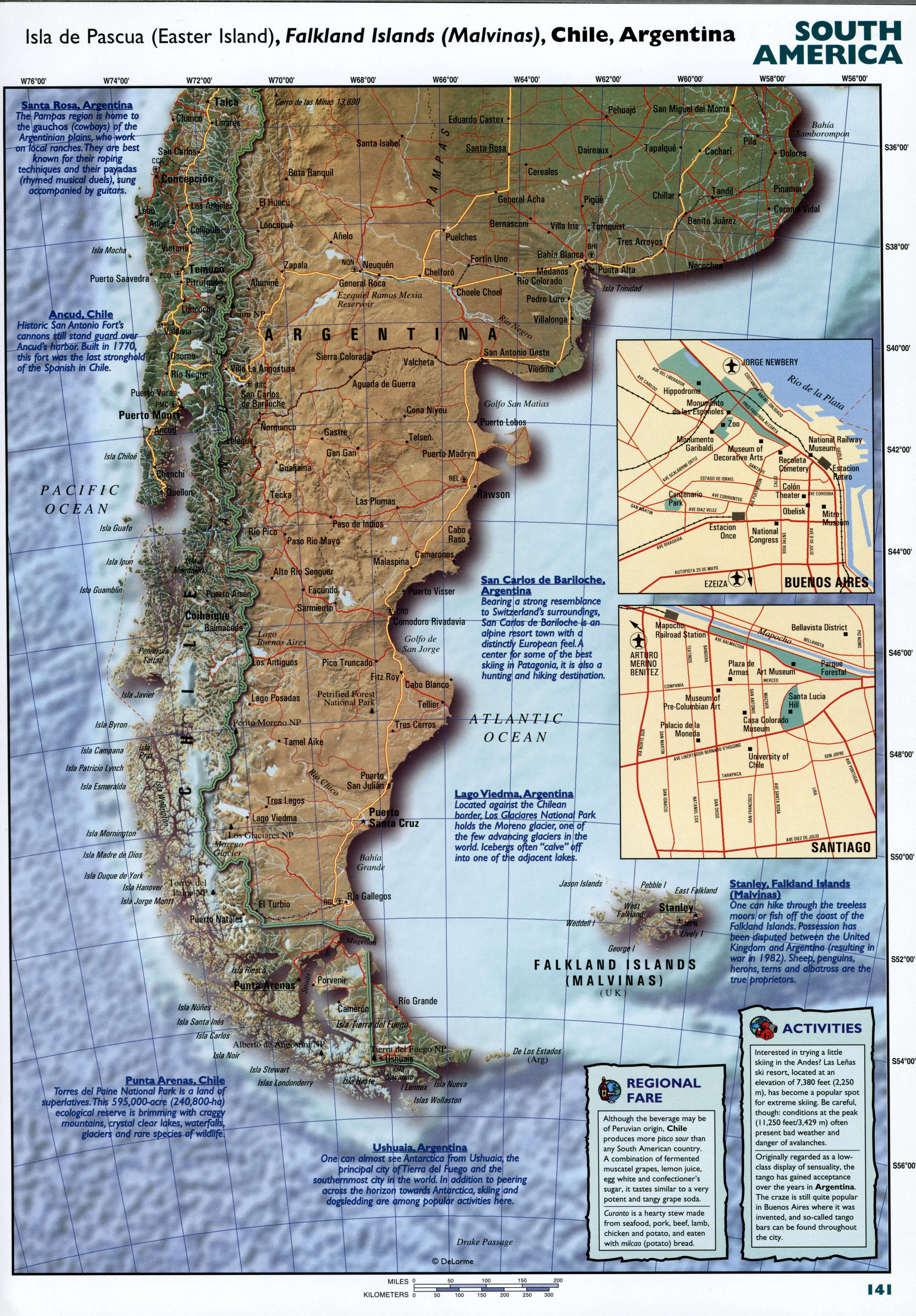 Argentina and Falkland Islands map