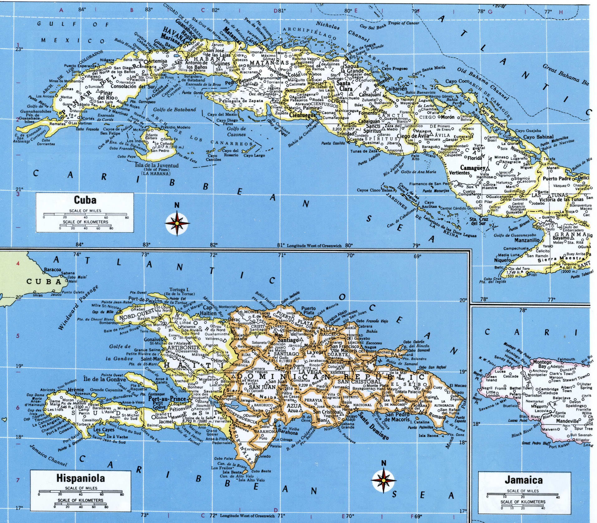 West Indies map