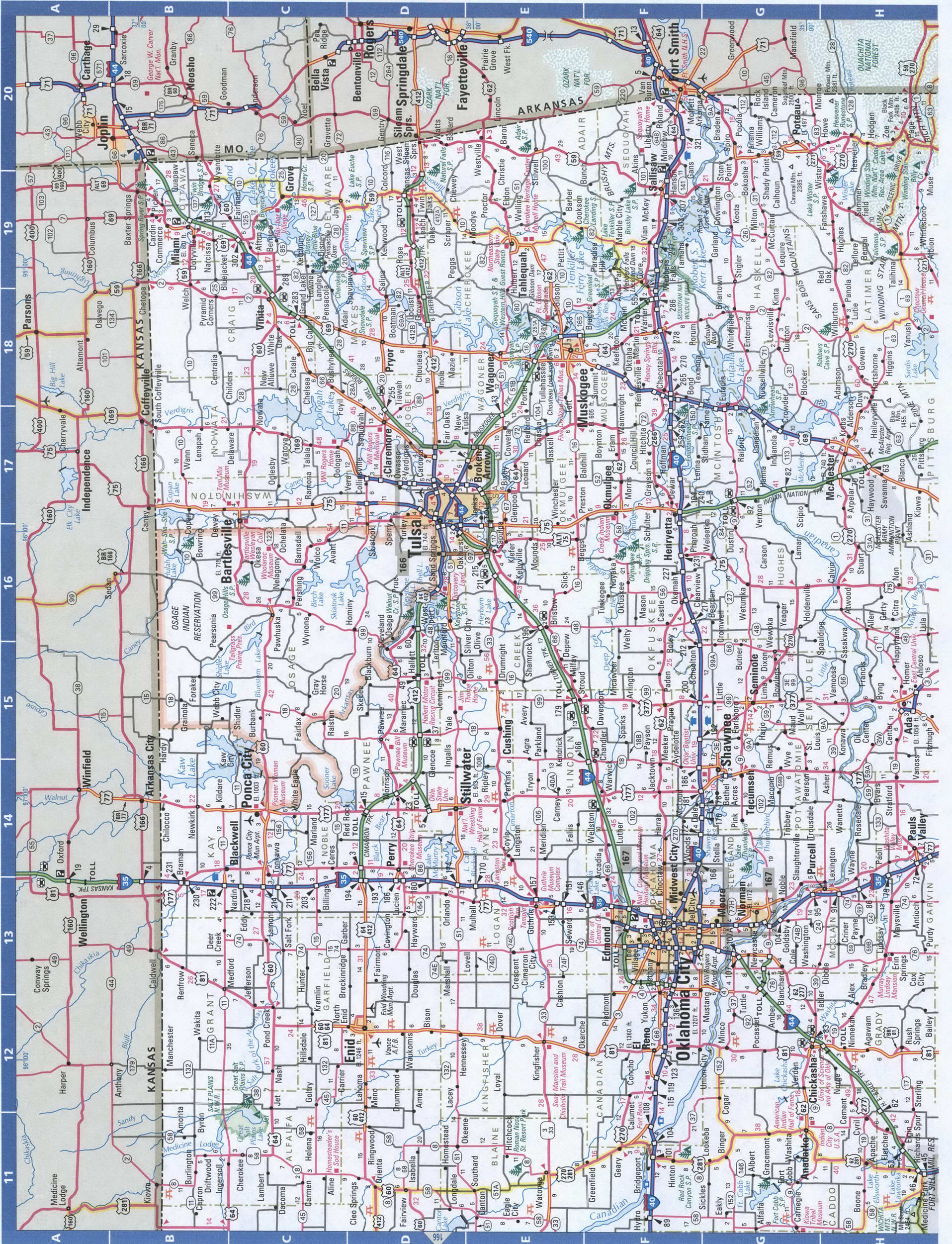 East Oklahoma map