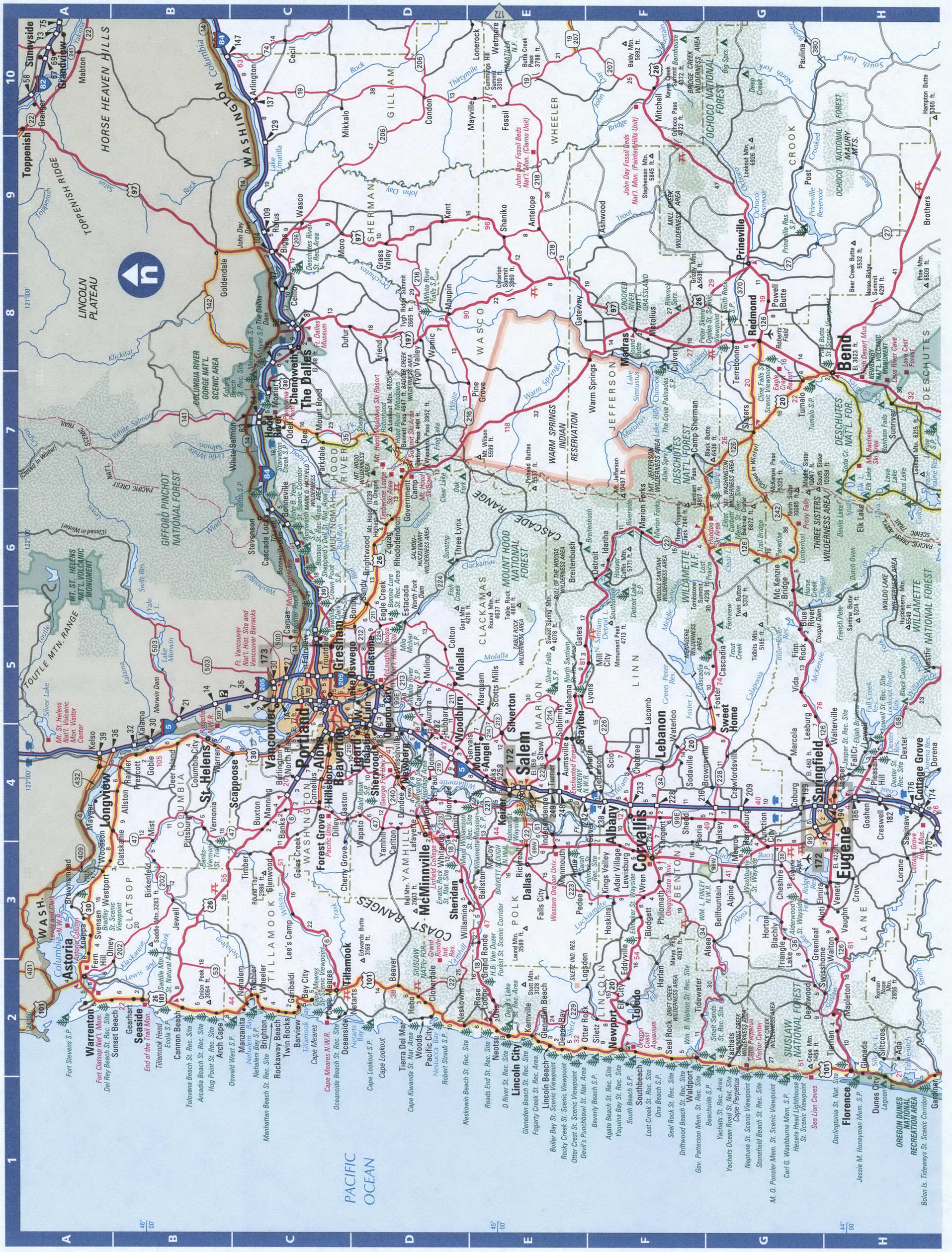 Western Oregon map