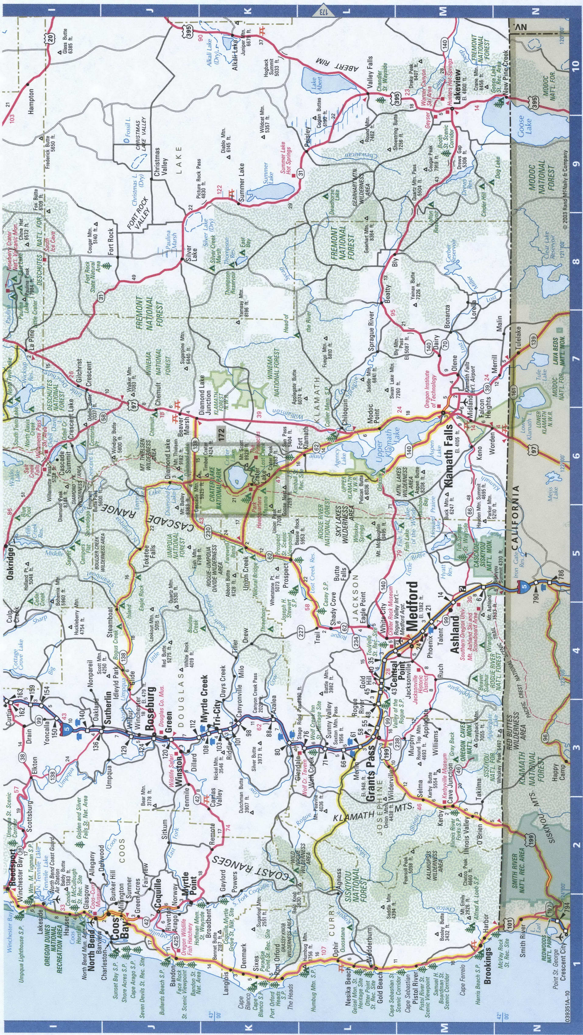 Western Oregon detailed map
