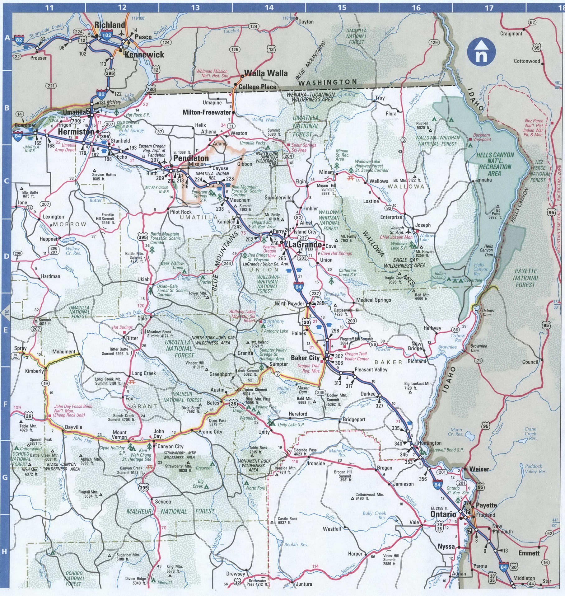 East Oregon map