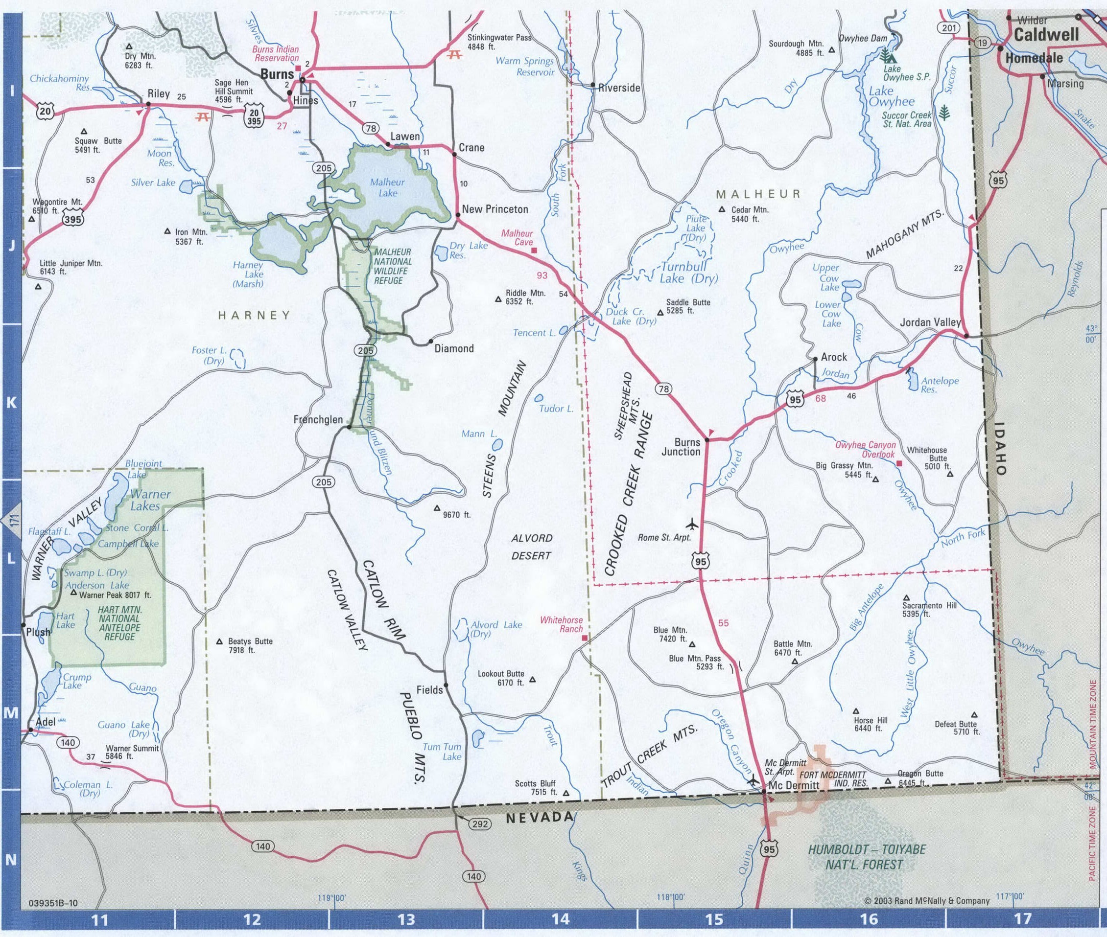 SouthEast Oregon detailed map
