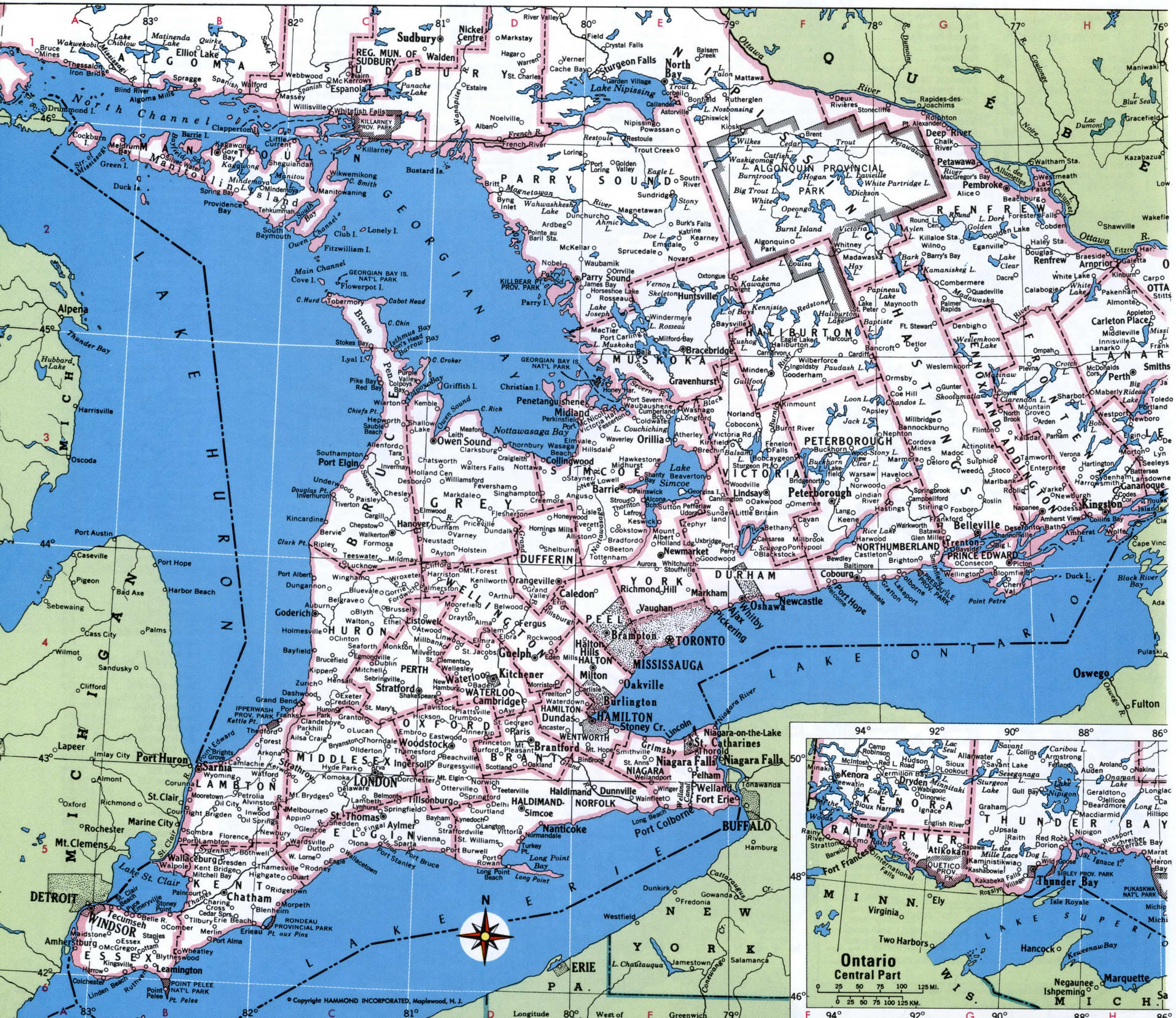 Southern Ontario map regions