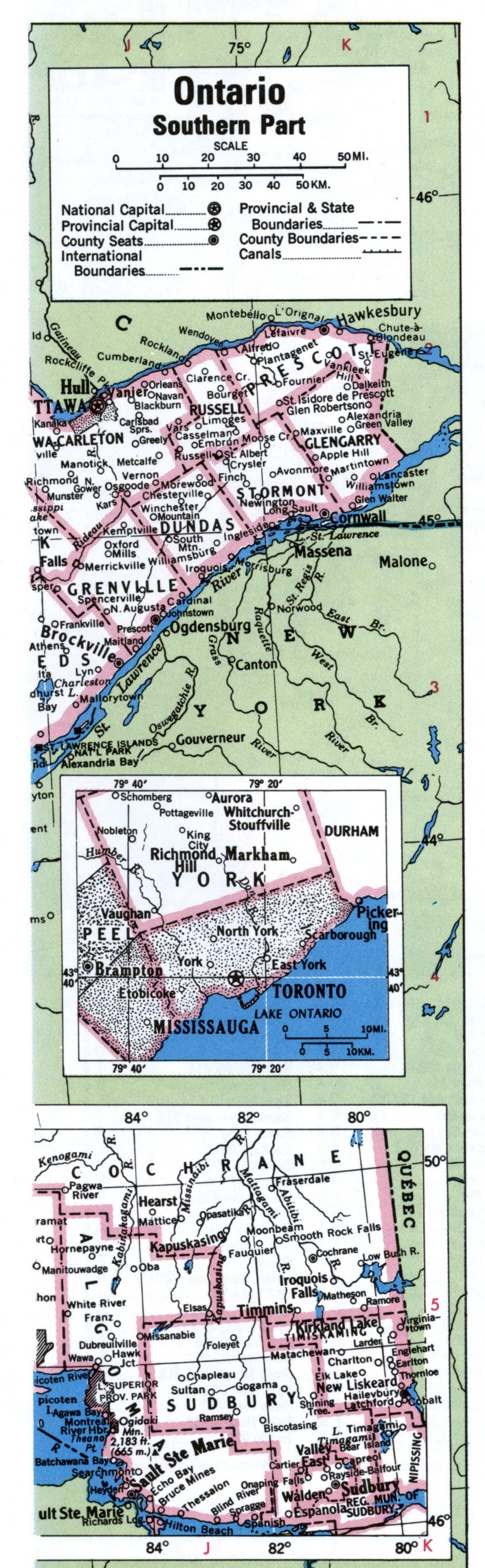 Southern Ontario map