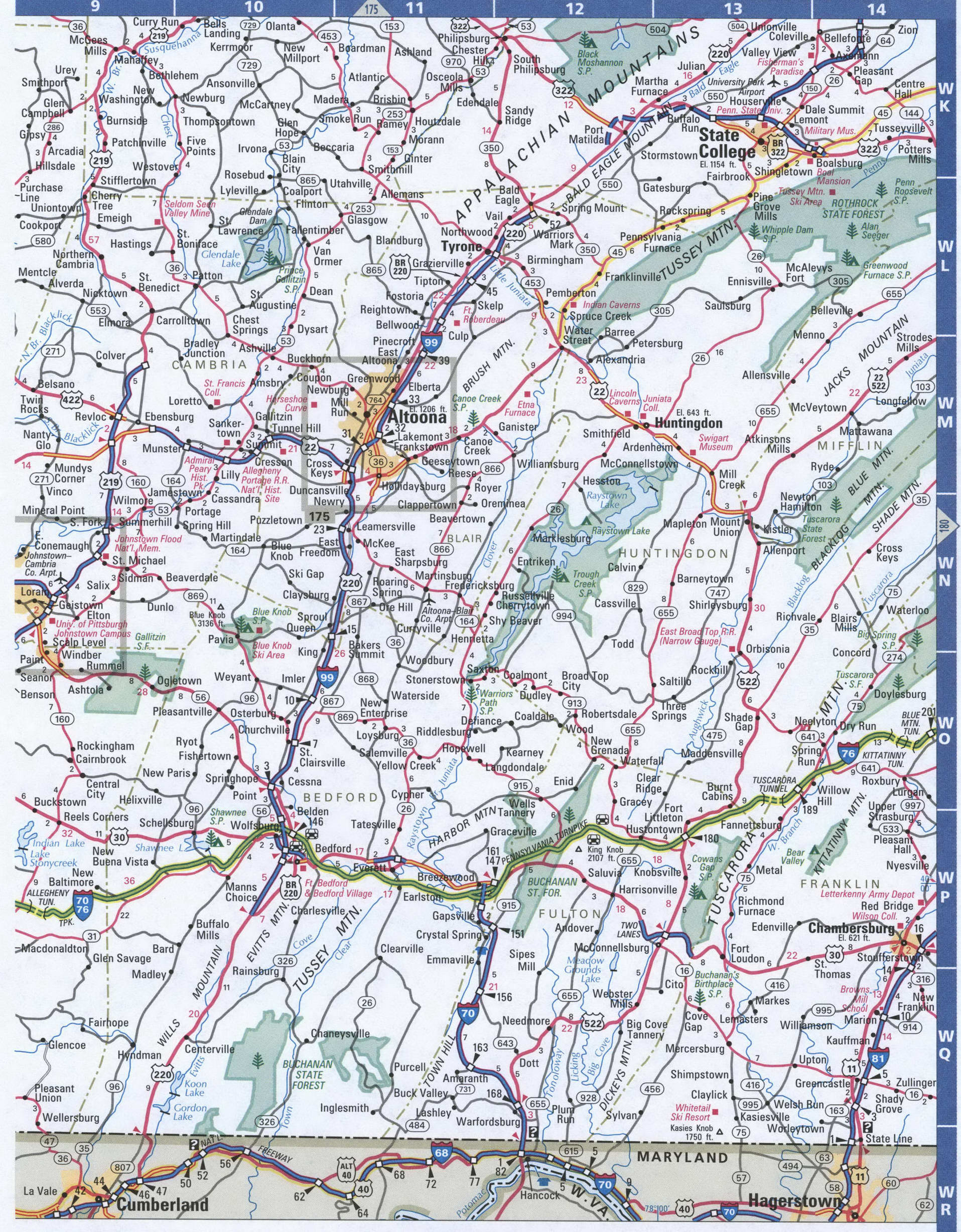 SouthWest Pennsylvania road map