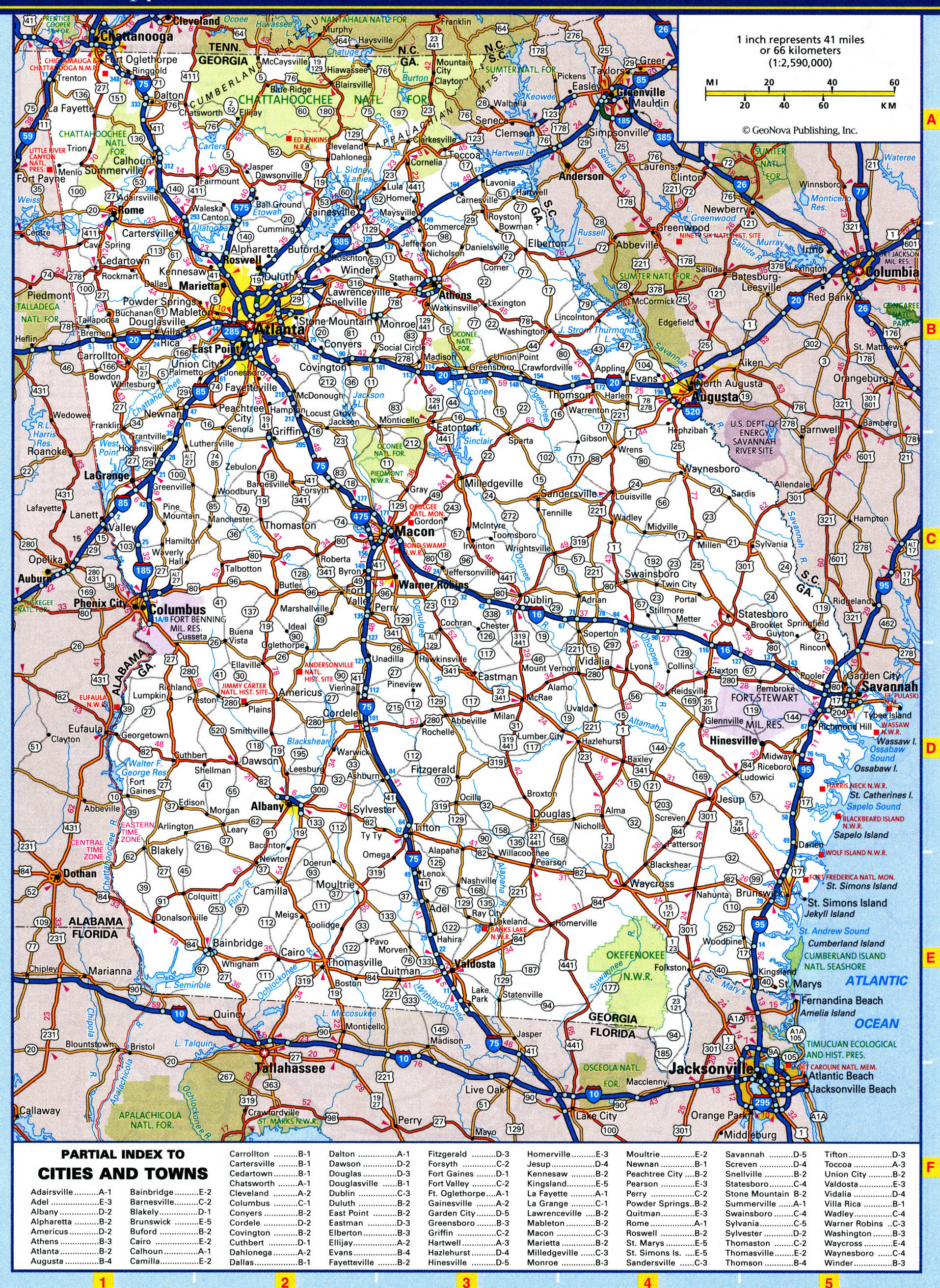 Georgia Road Map Pdf Map Of Georgia Roads And Highways. Free Printable Road Map Of Georgia