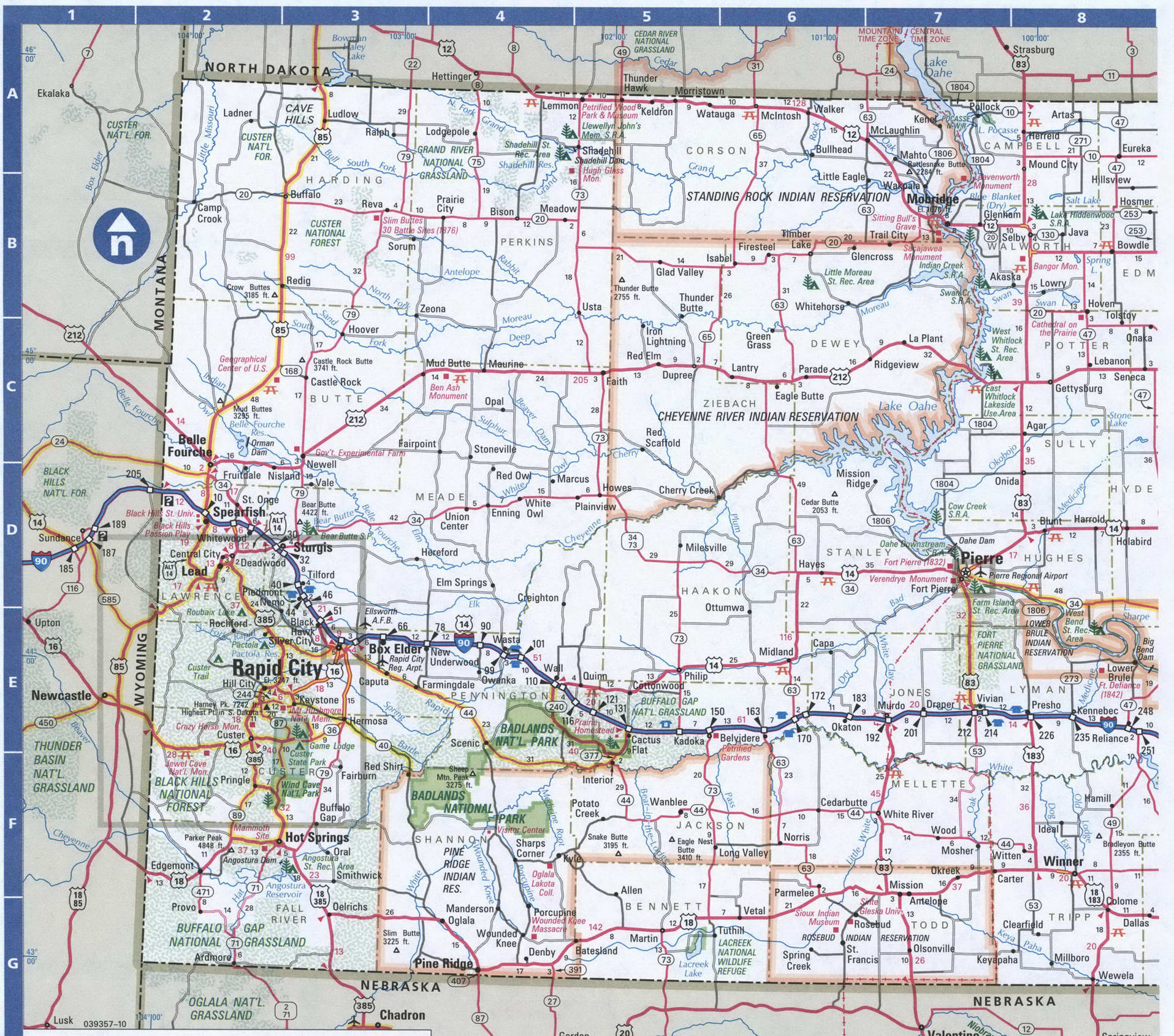 South Dakota map