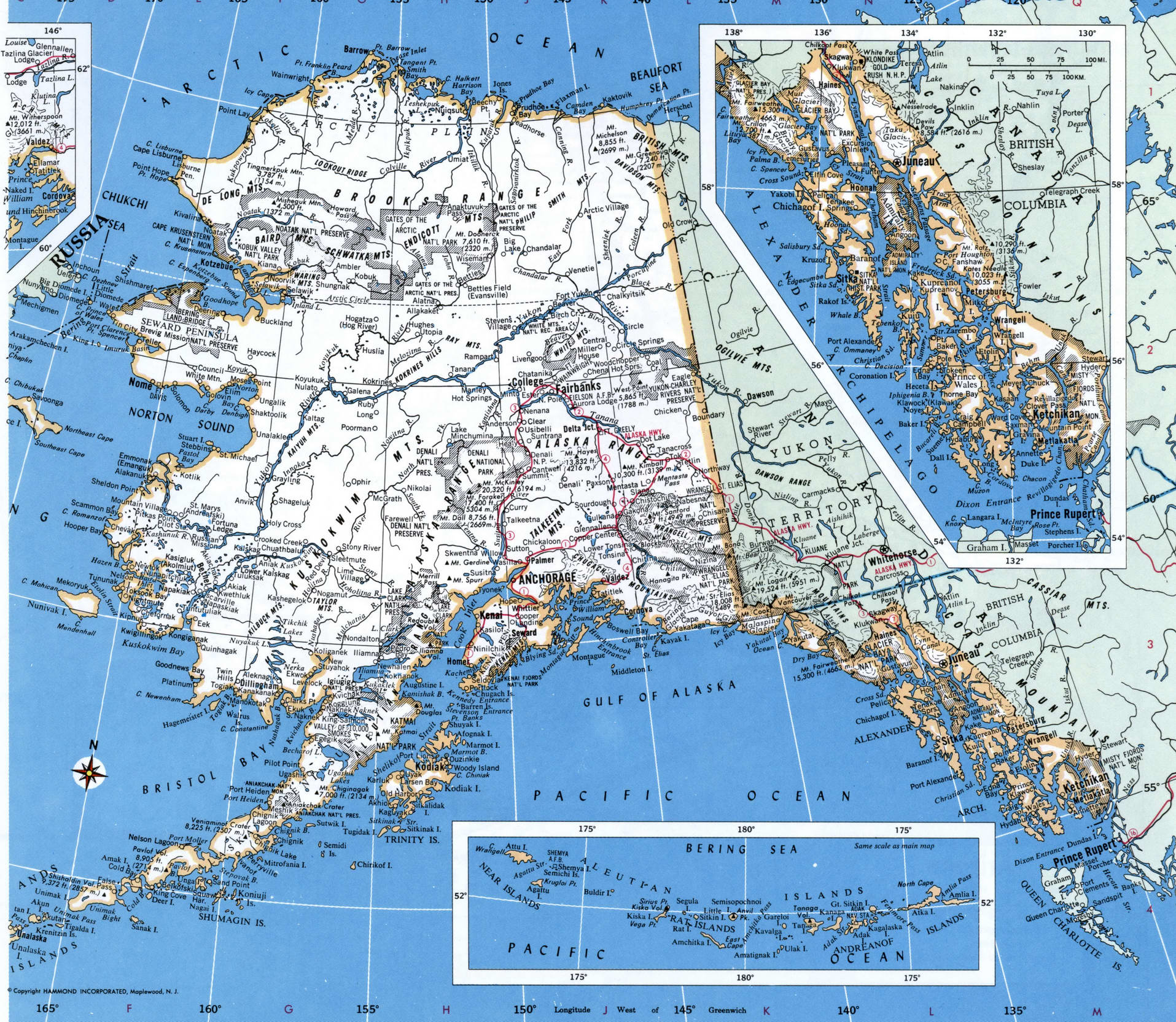 Alaska map with counties