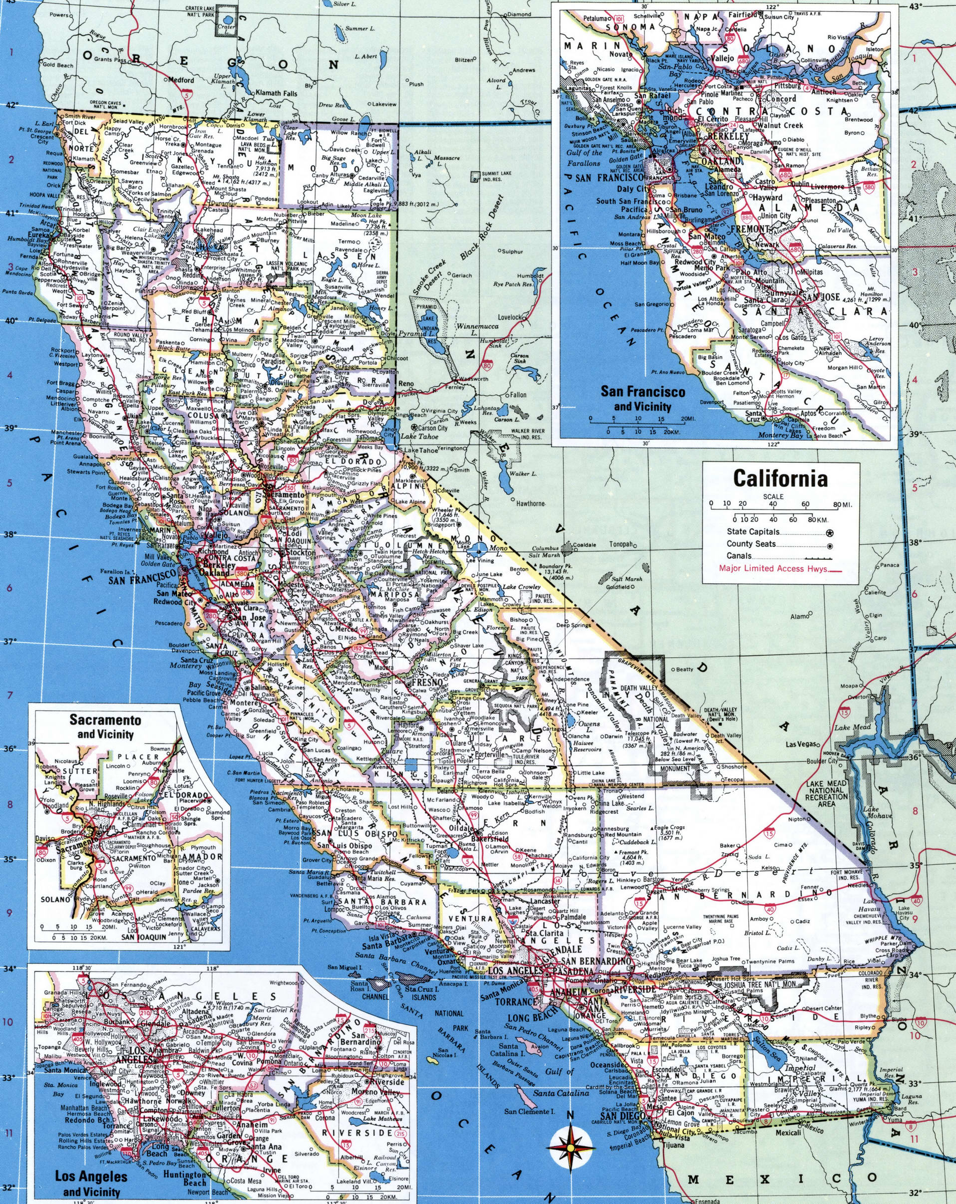 California map with counties