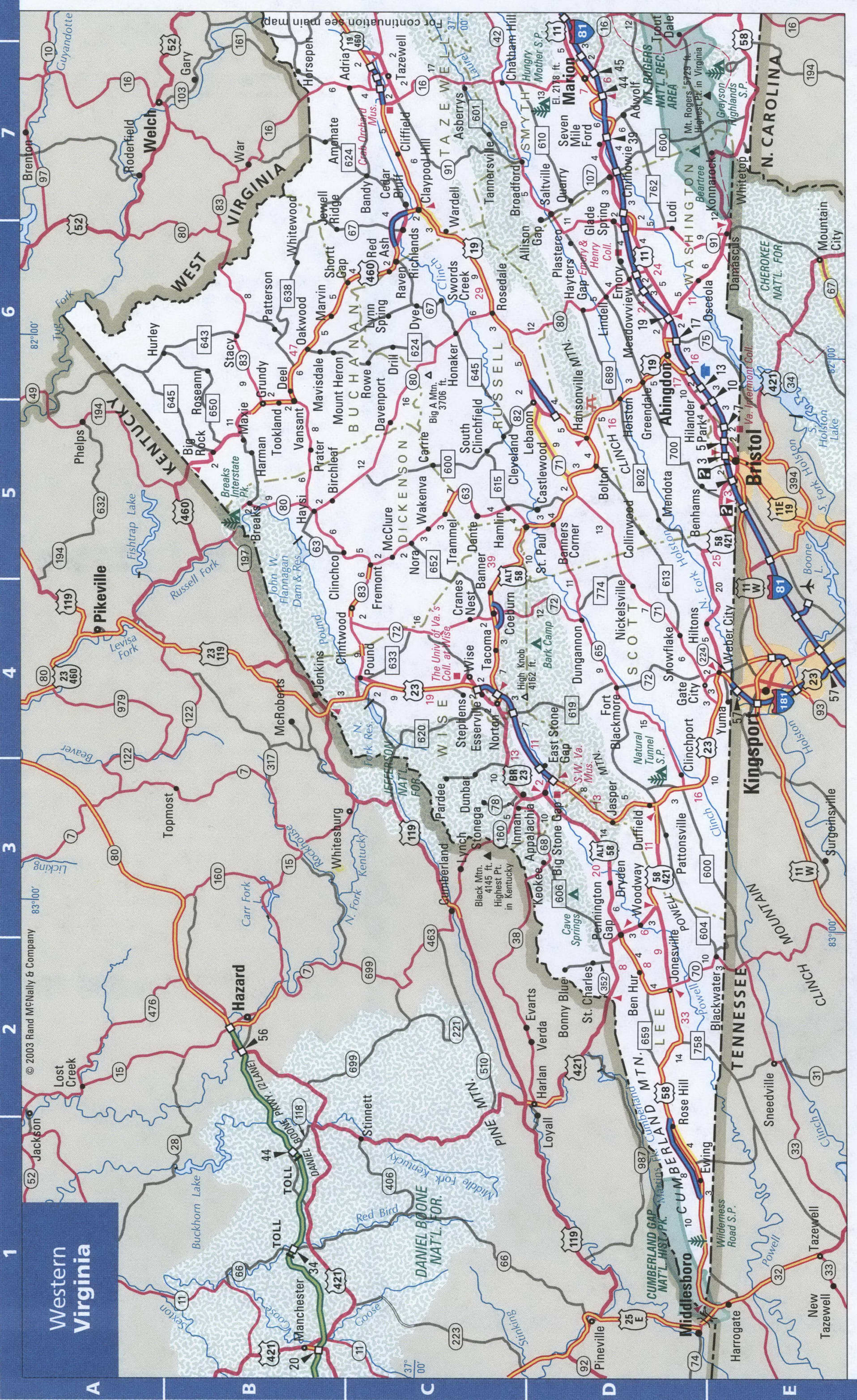 Virginia western map