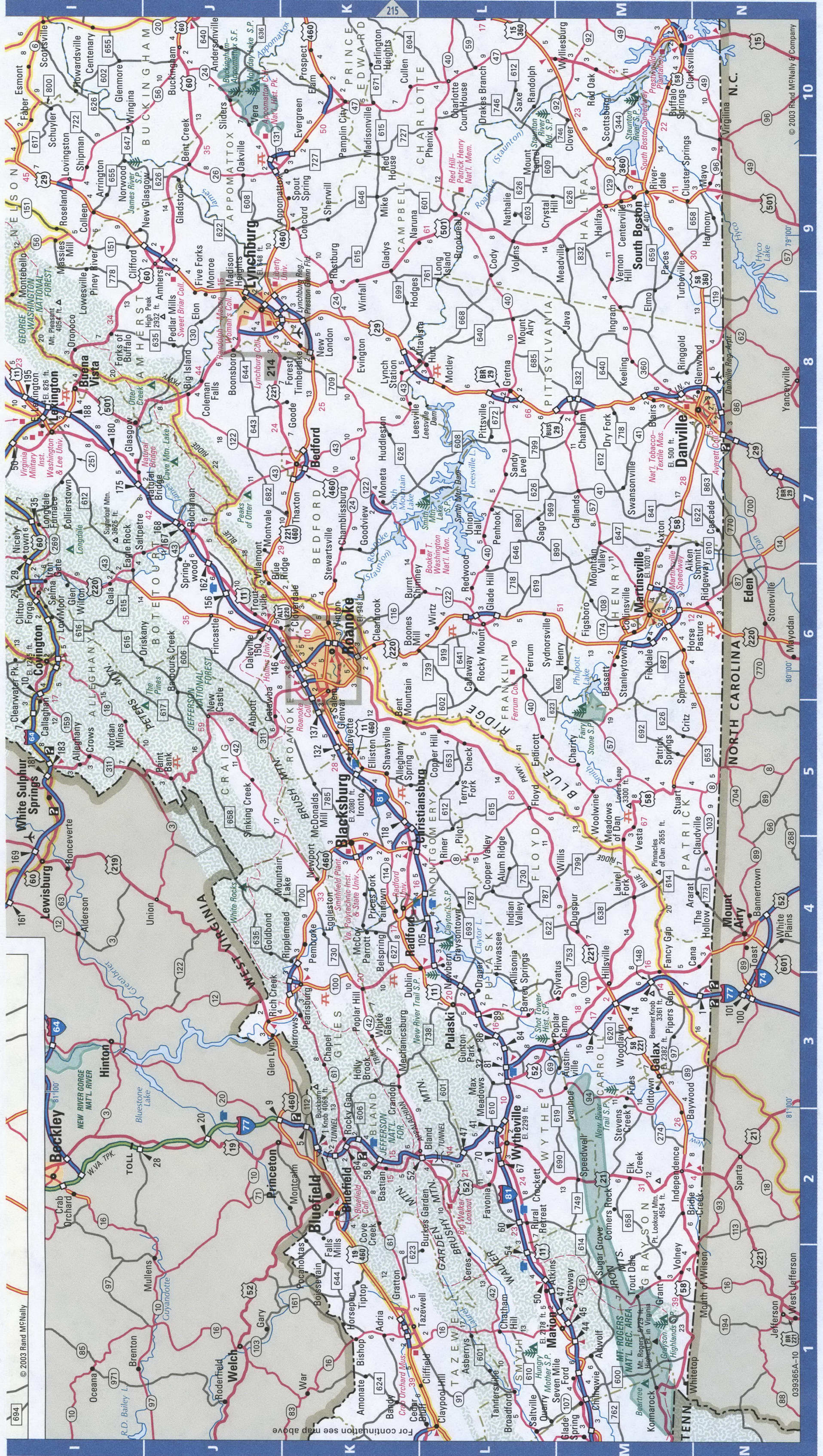 Virginia western roads map