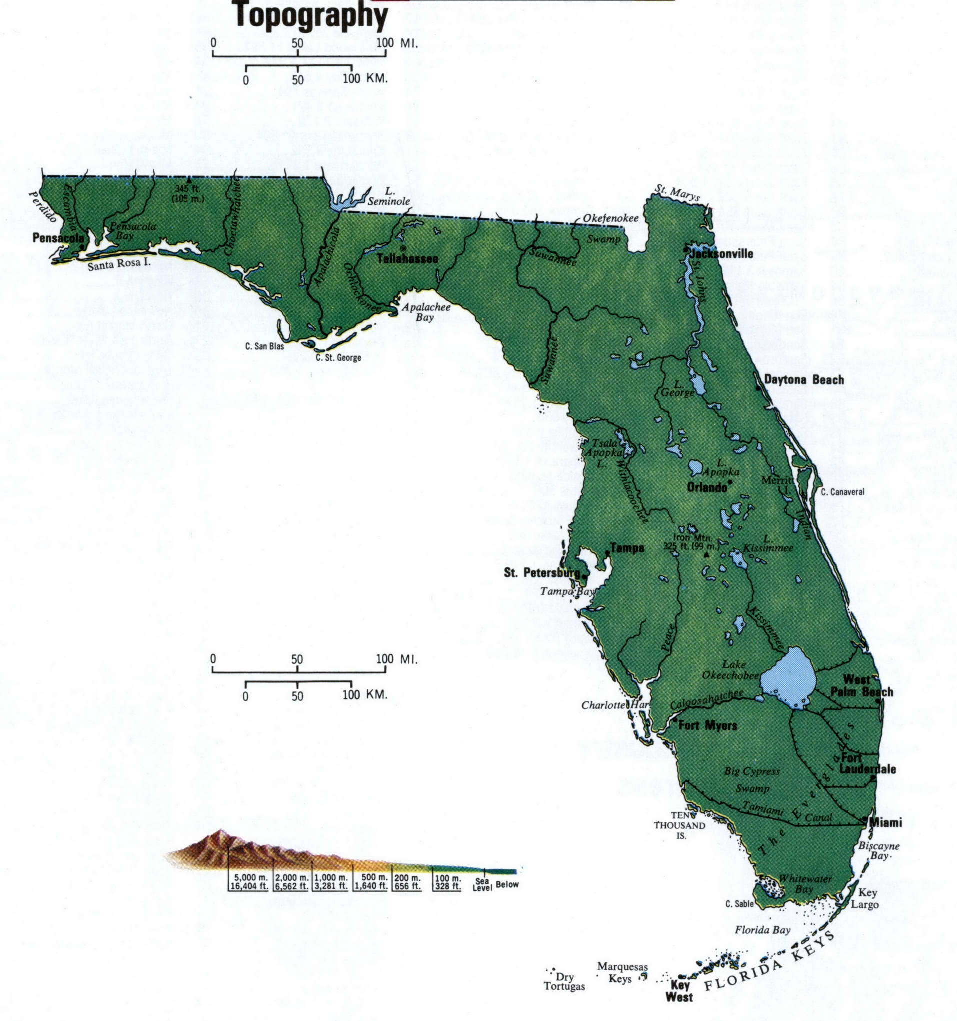 Florida topographic map