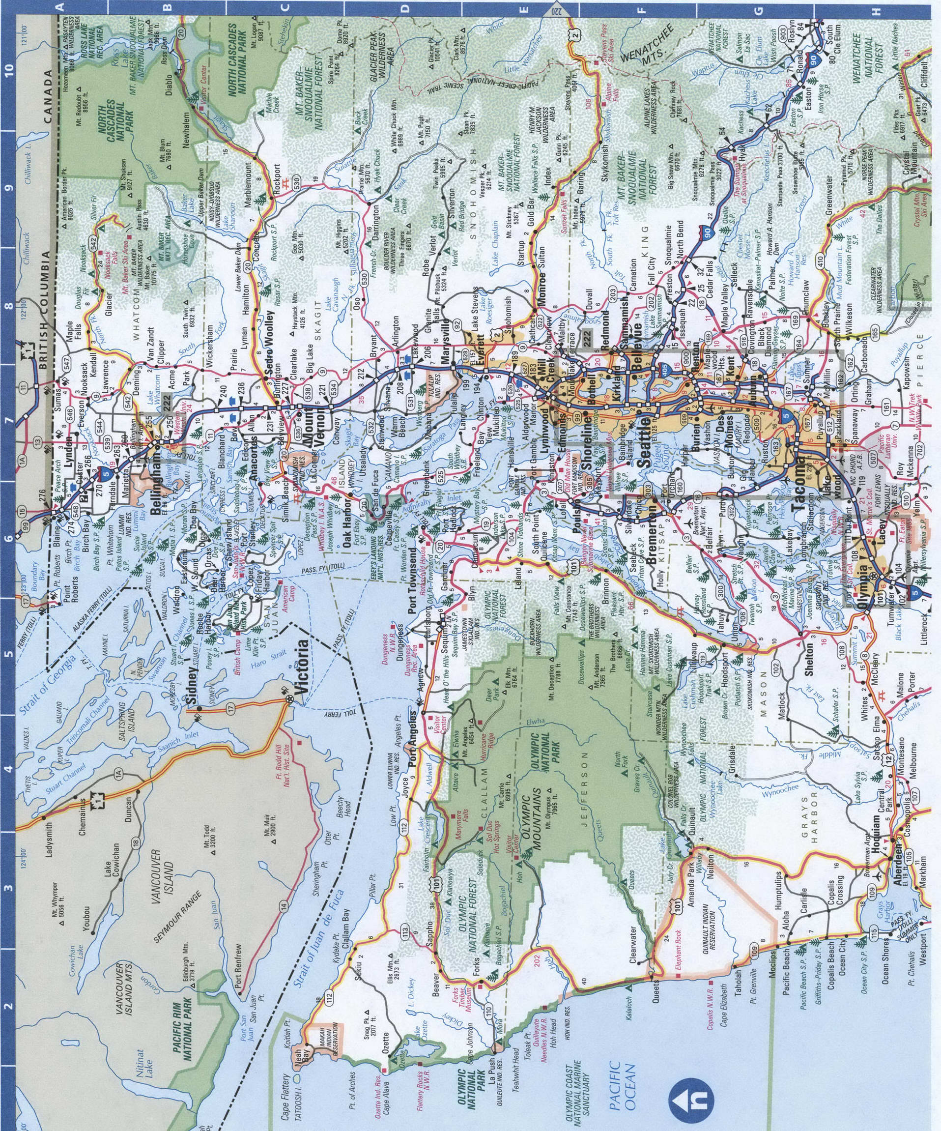 Western Washington roads map