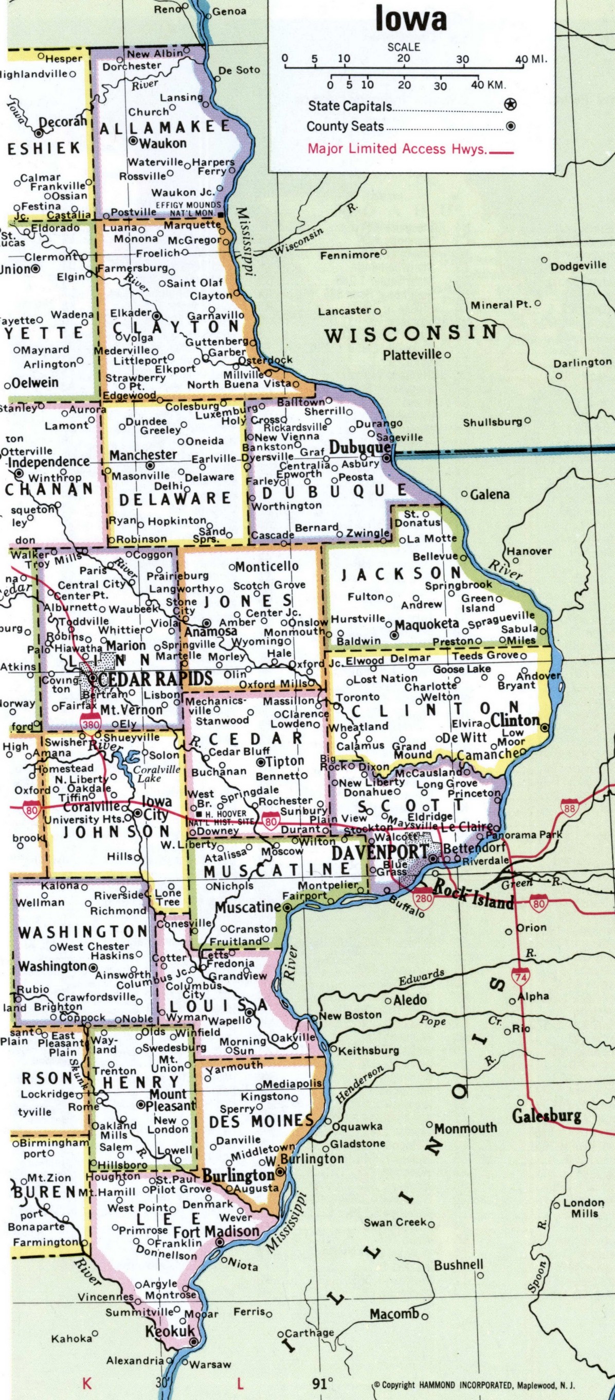 Iowa map counties