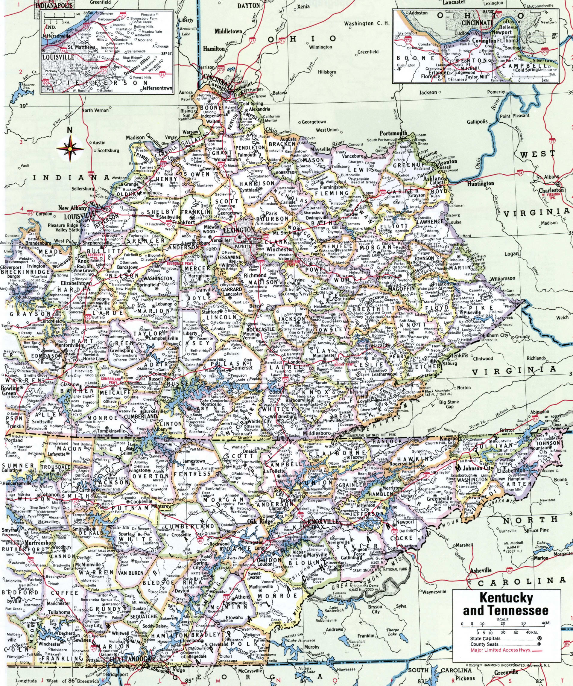 Tennessee with counties. Detailed map of Tennessee's counties with cities and villages Tennessee with counties. Detailed map of Tennessee's counties with cities and villages