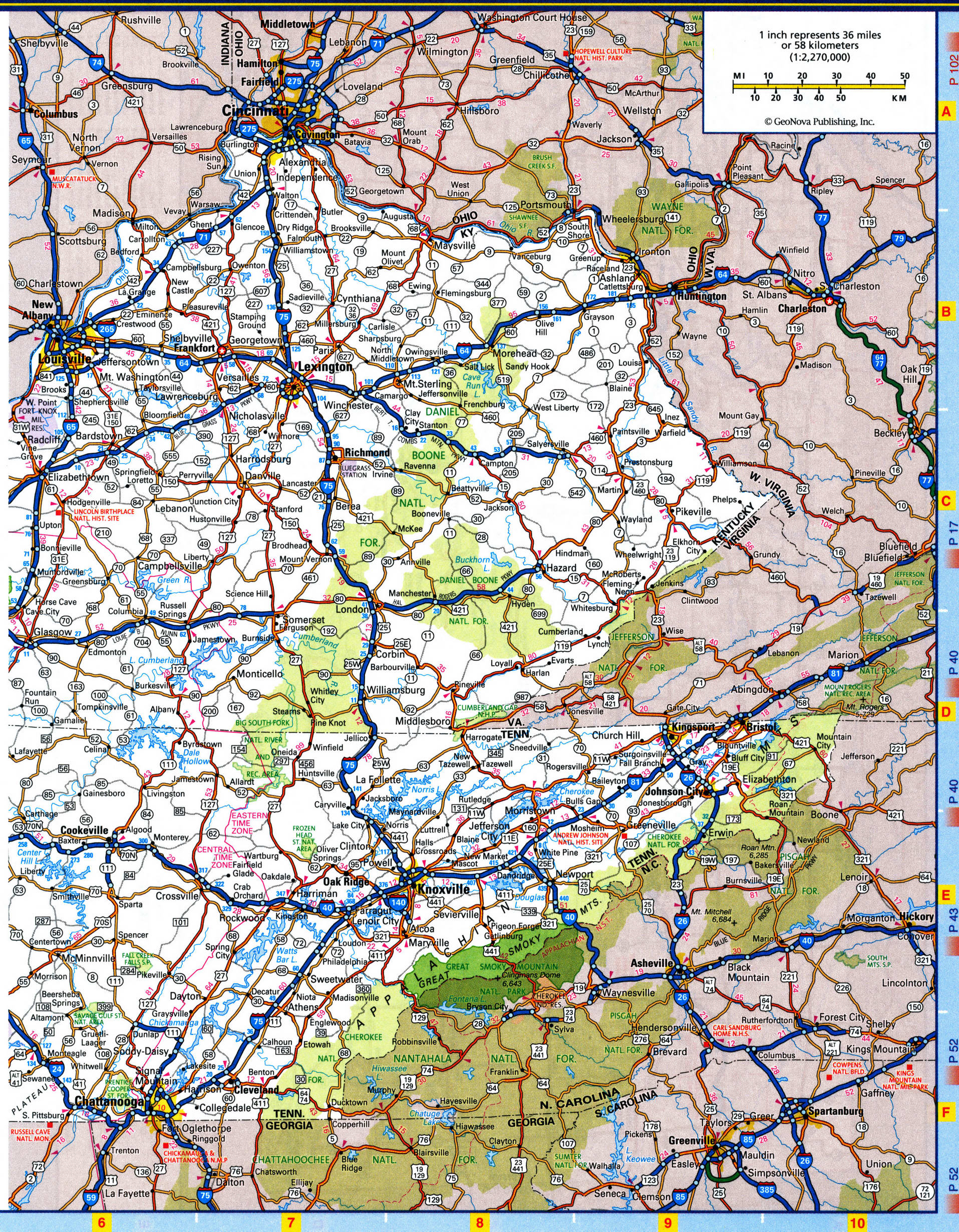 Tennessee highways map
