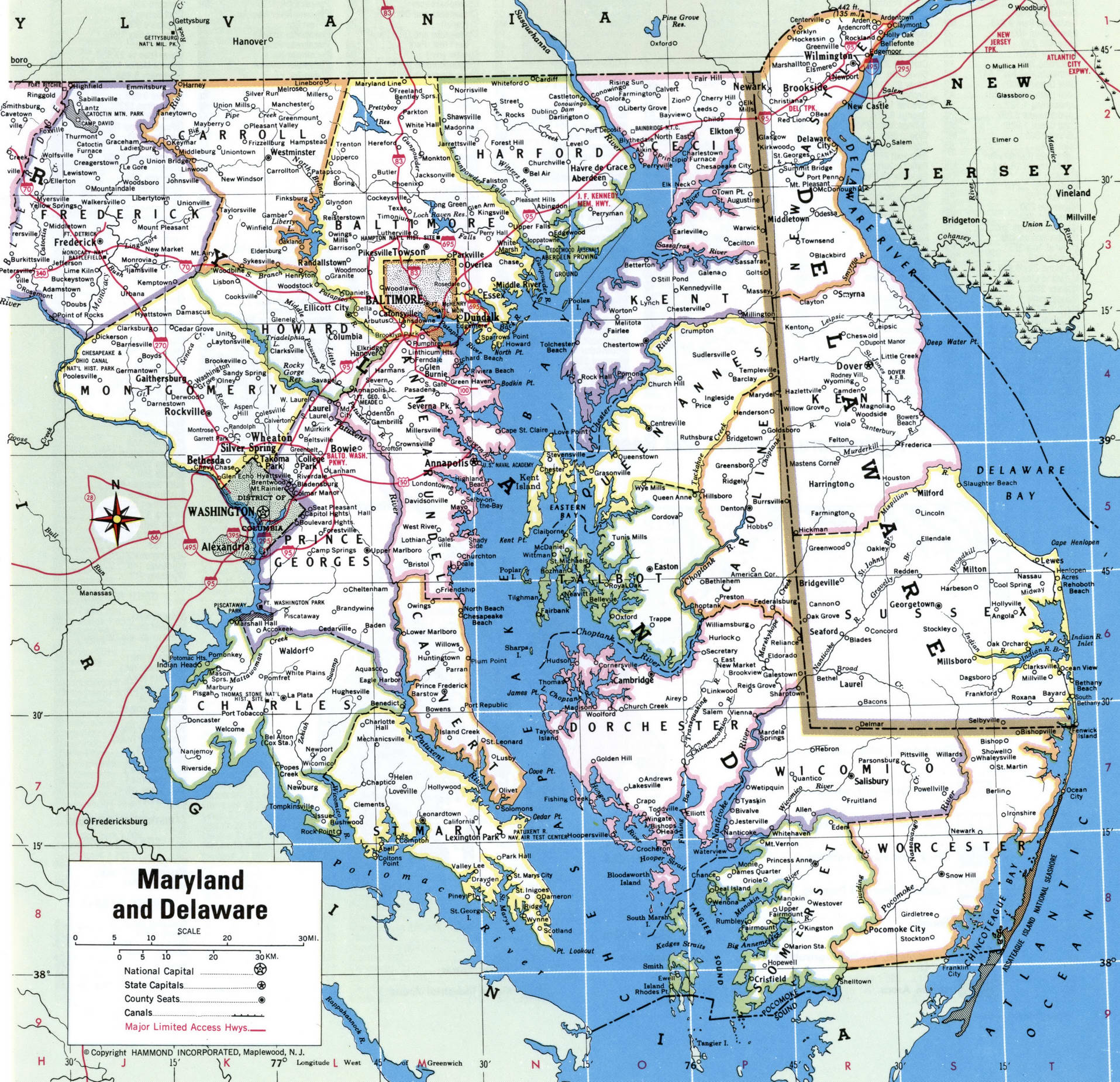 Delaware map with counties. Detailed map of the counties of Delaware with towns and villages Delaware map with counties. Detailed map of the counties of Delaware with towns and villages