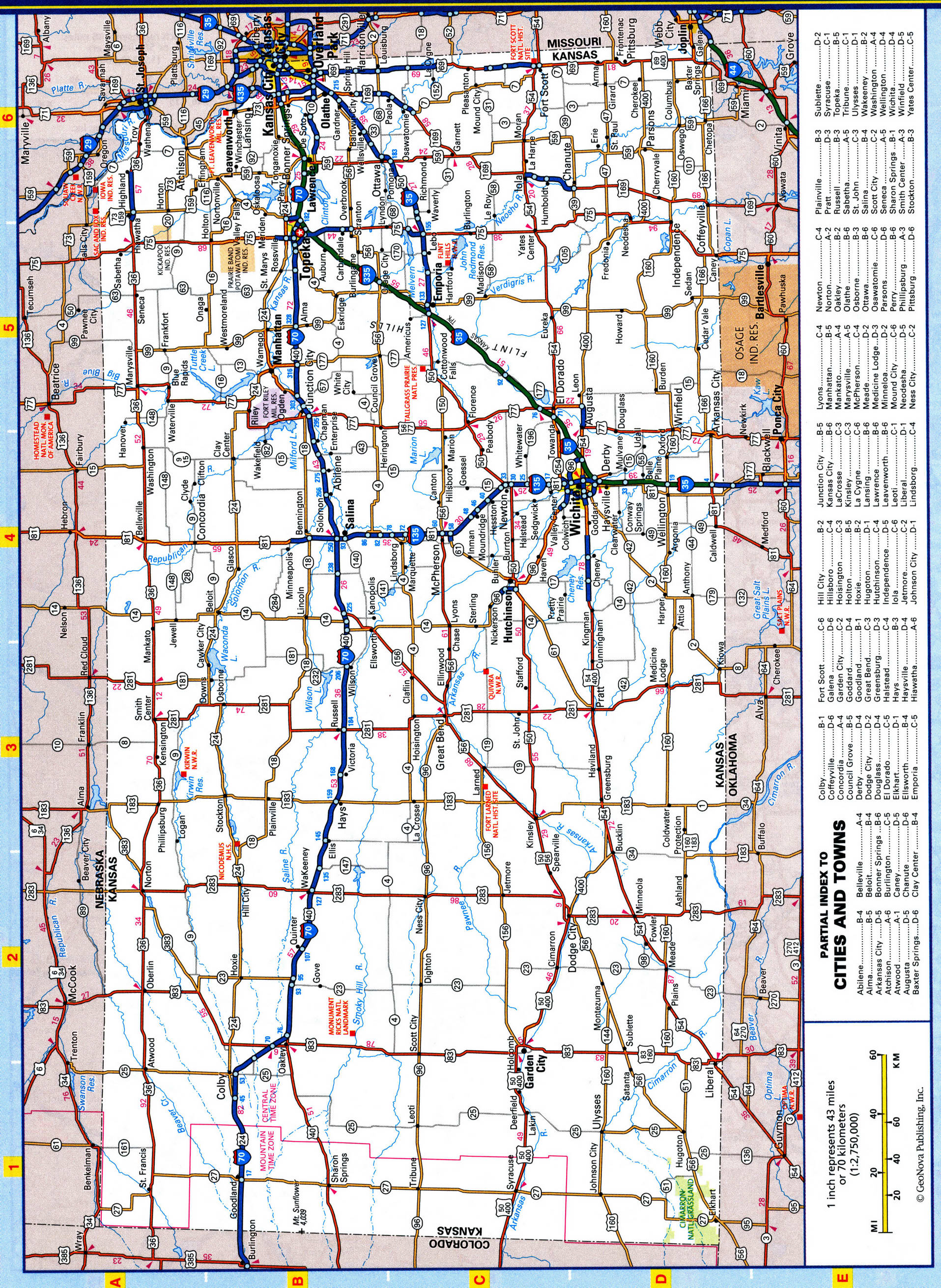 Kansas highway map