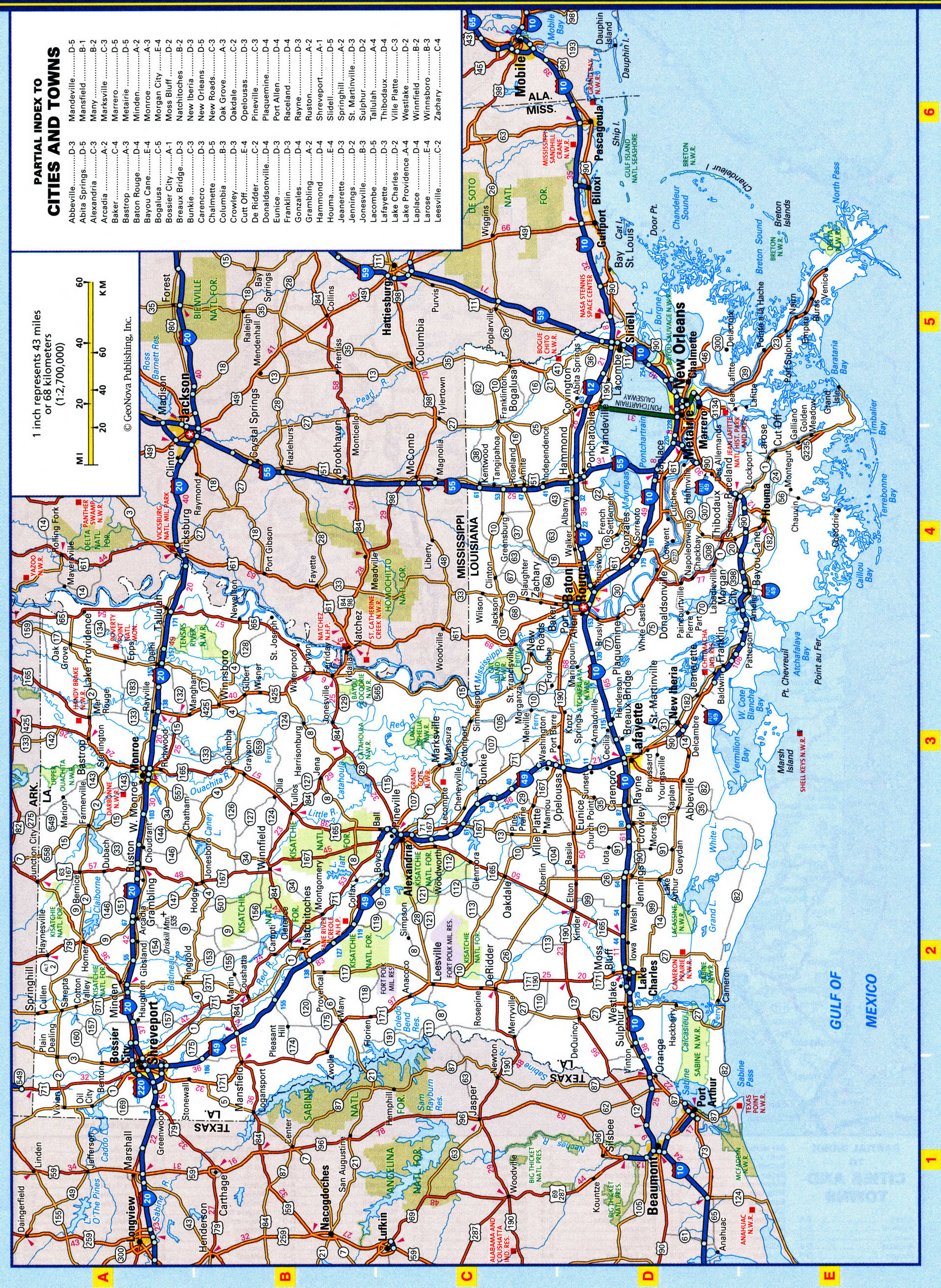 Louisiana Road Map, Louisiana Highway Map