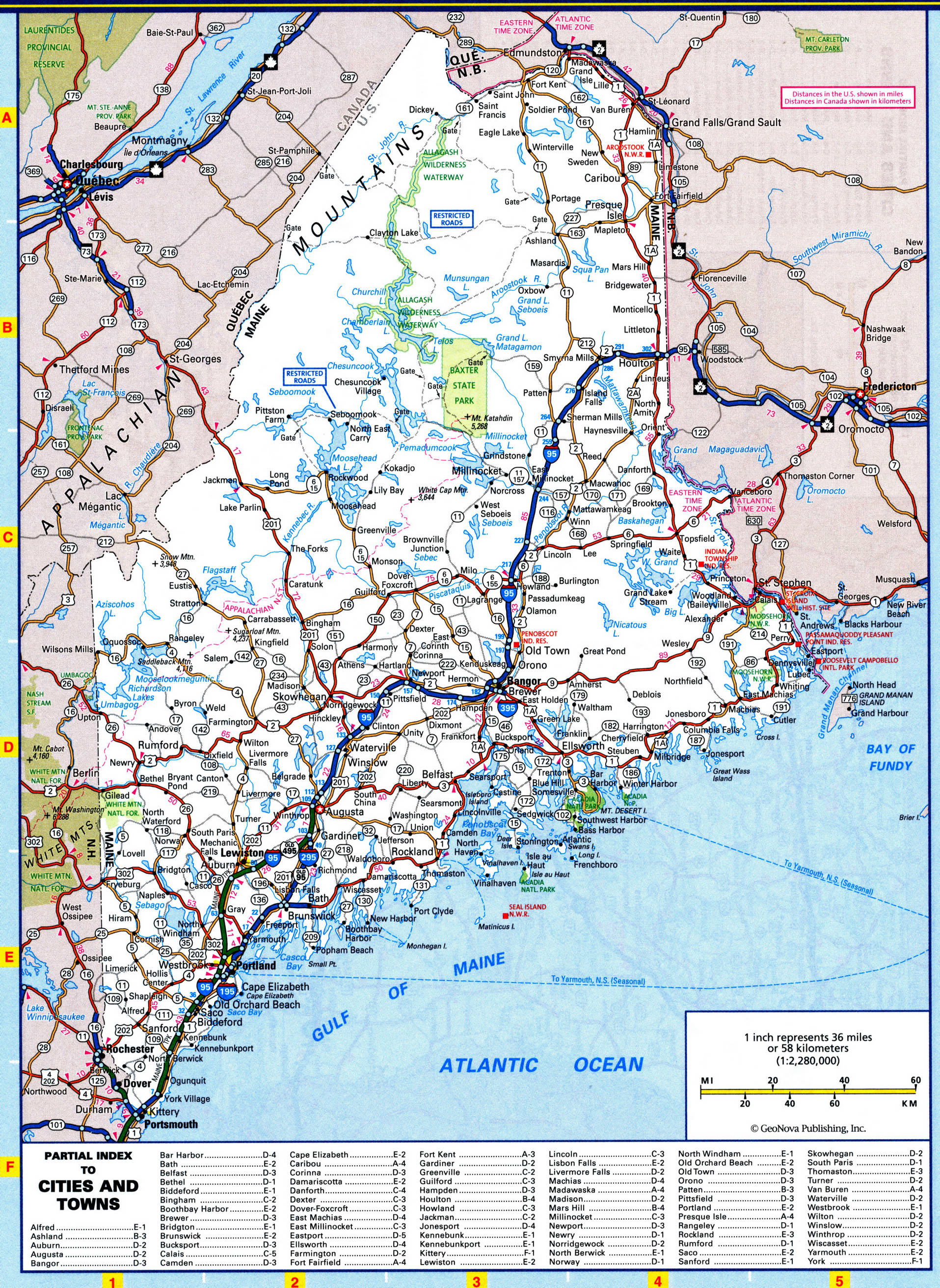 Maine highway map