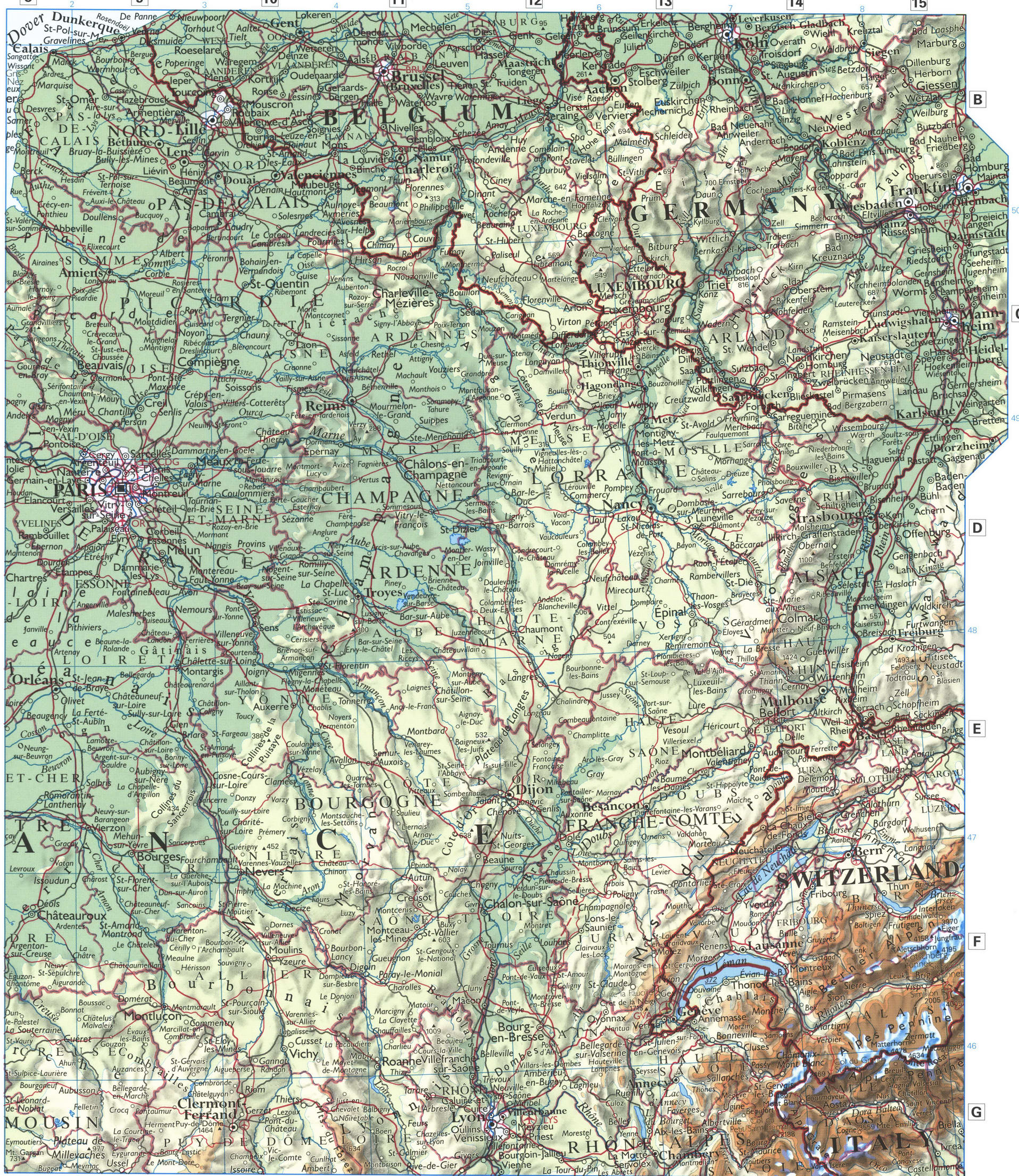 Northern France detailed map