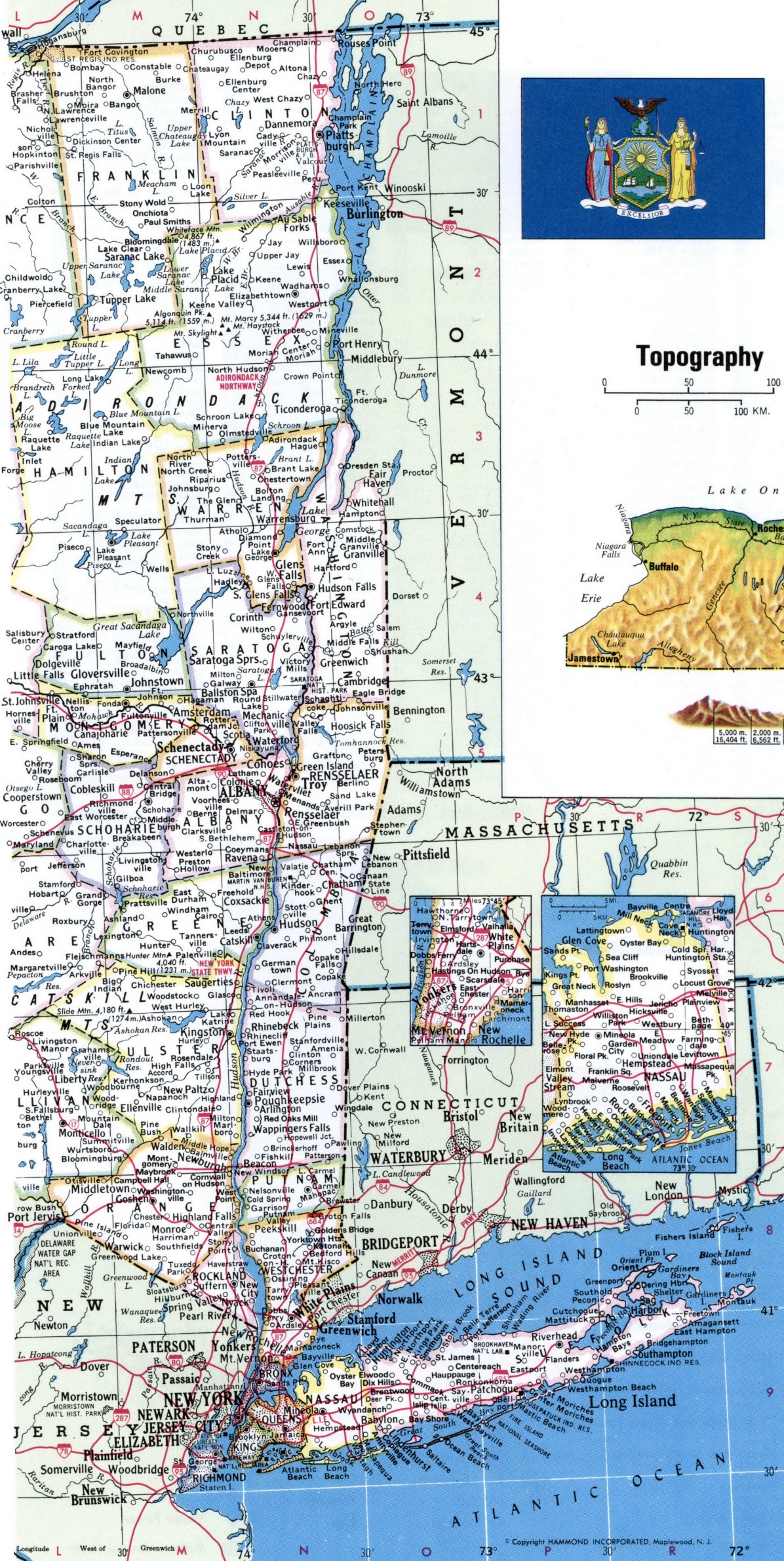 New York map counties