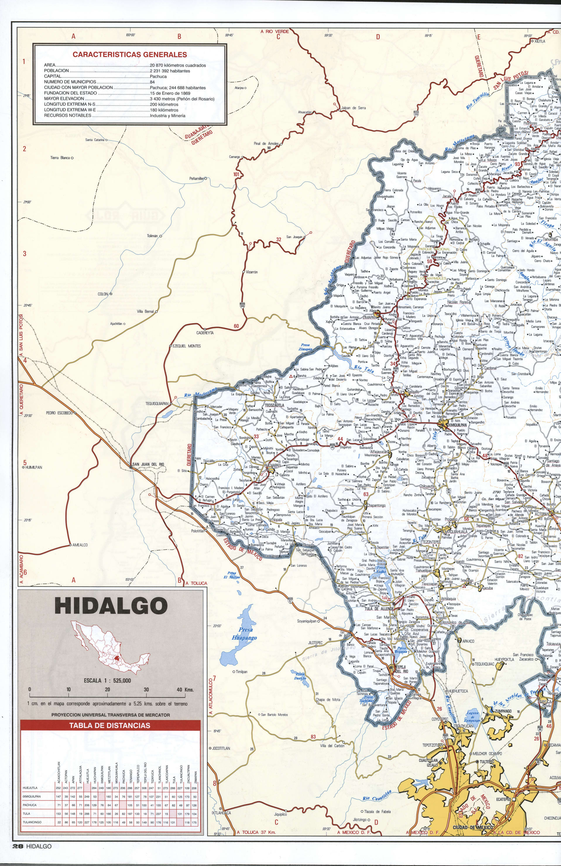 Hidalgo state map western