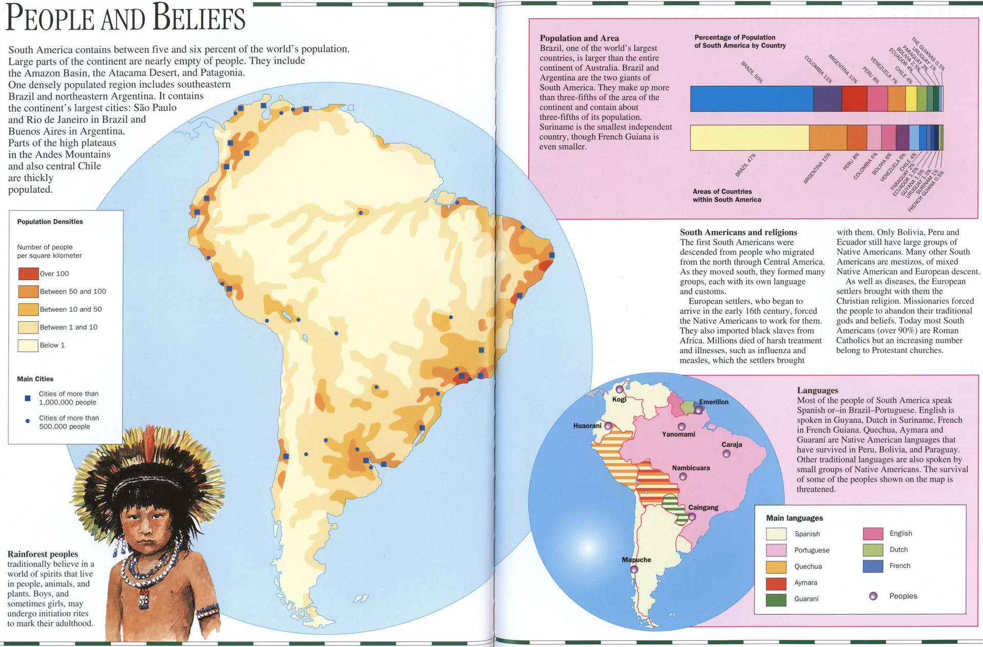Map of the peoples and religions of South America