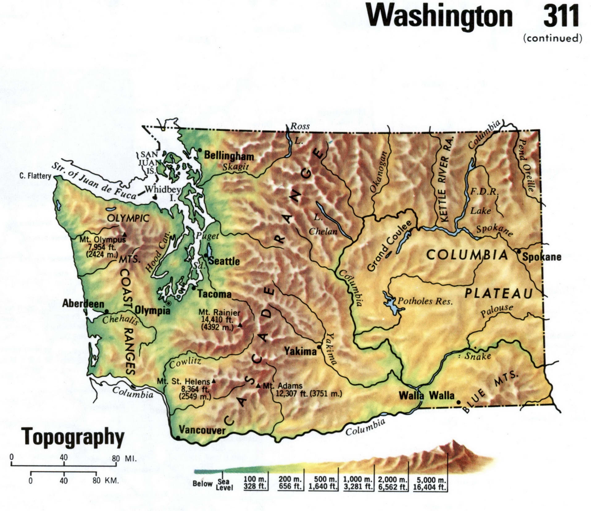 Washington topographic map