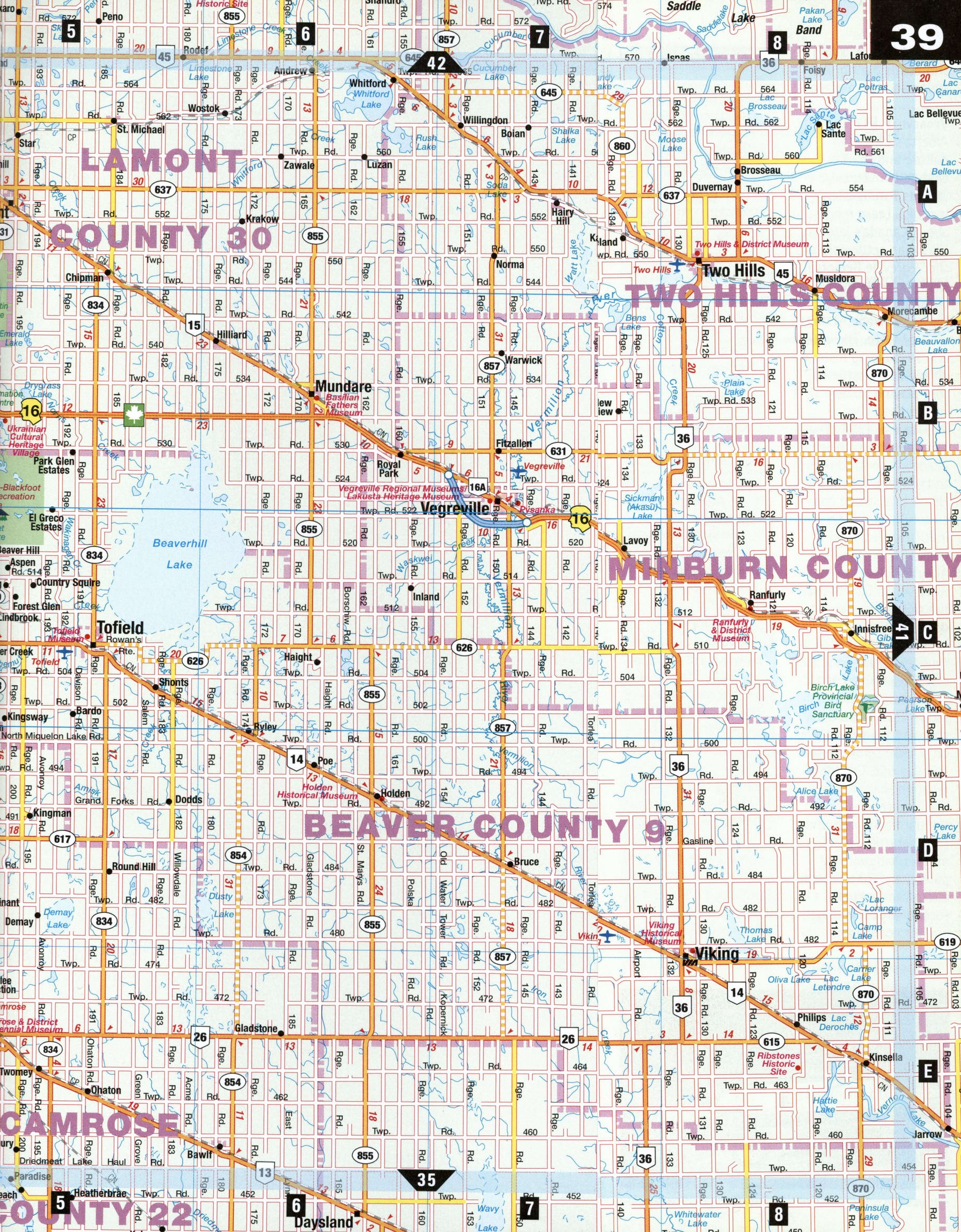 Edmonton surrounding area map